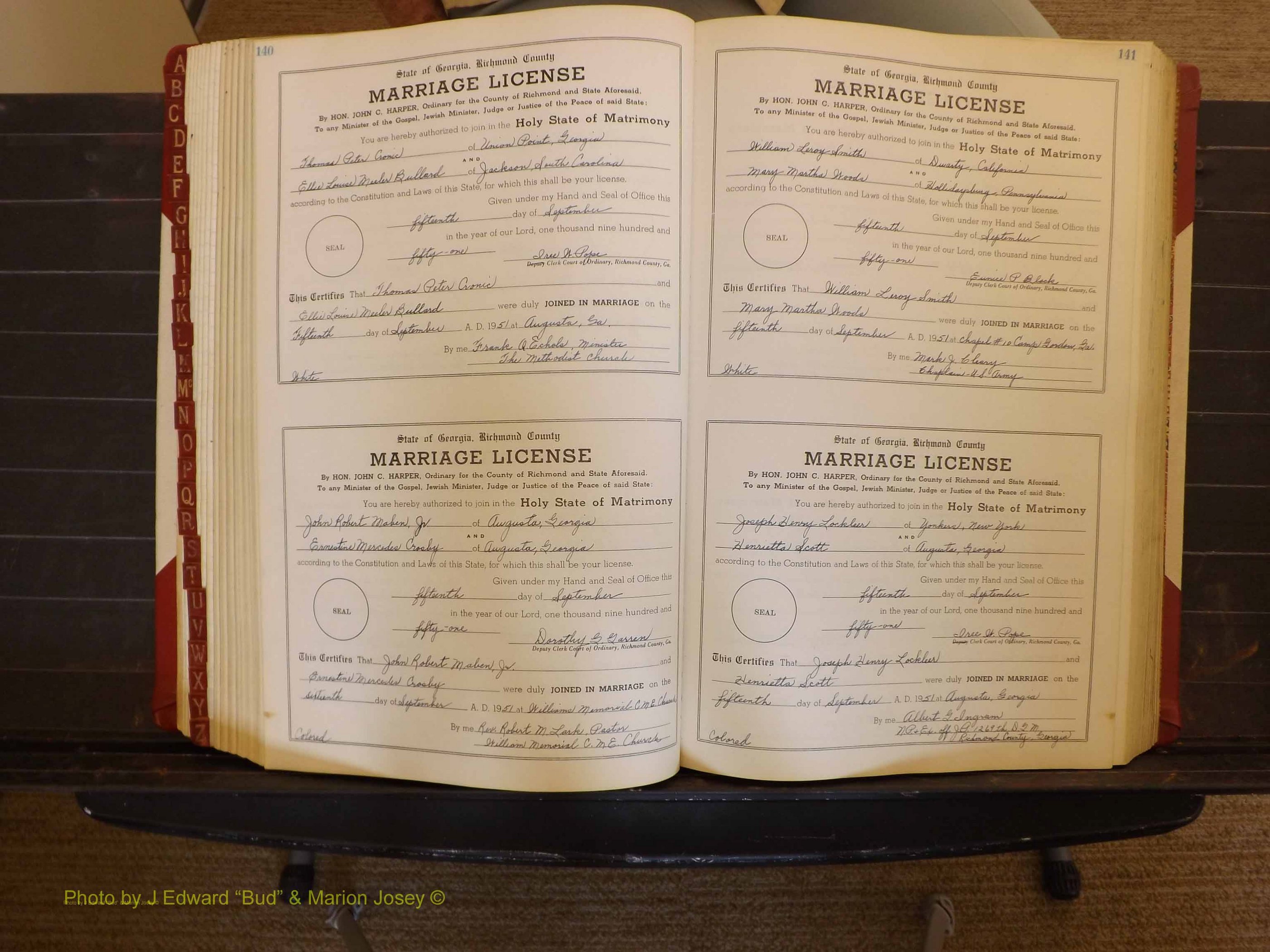Richmond Marriages, ZZ, 1951-1952 P 140-141.JPG