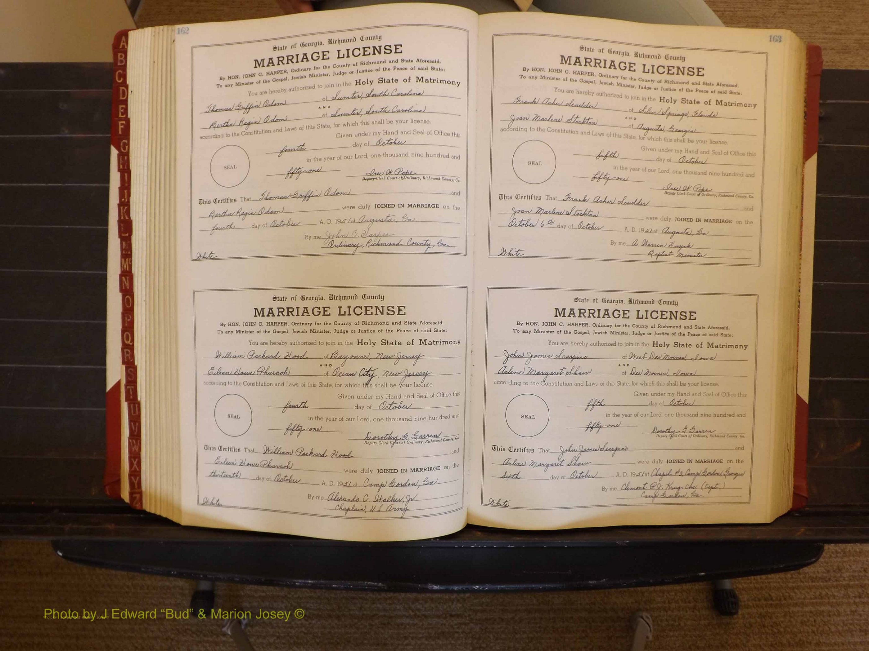 Richmond Marriages, ZZ, 1951-1952 P 162-163.JPG