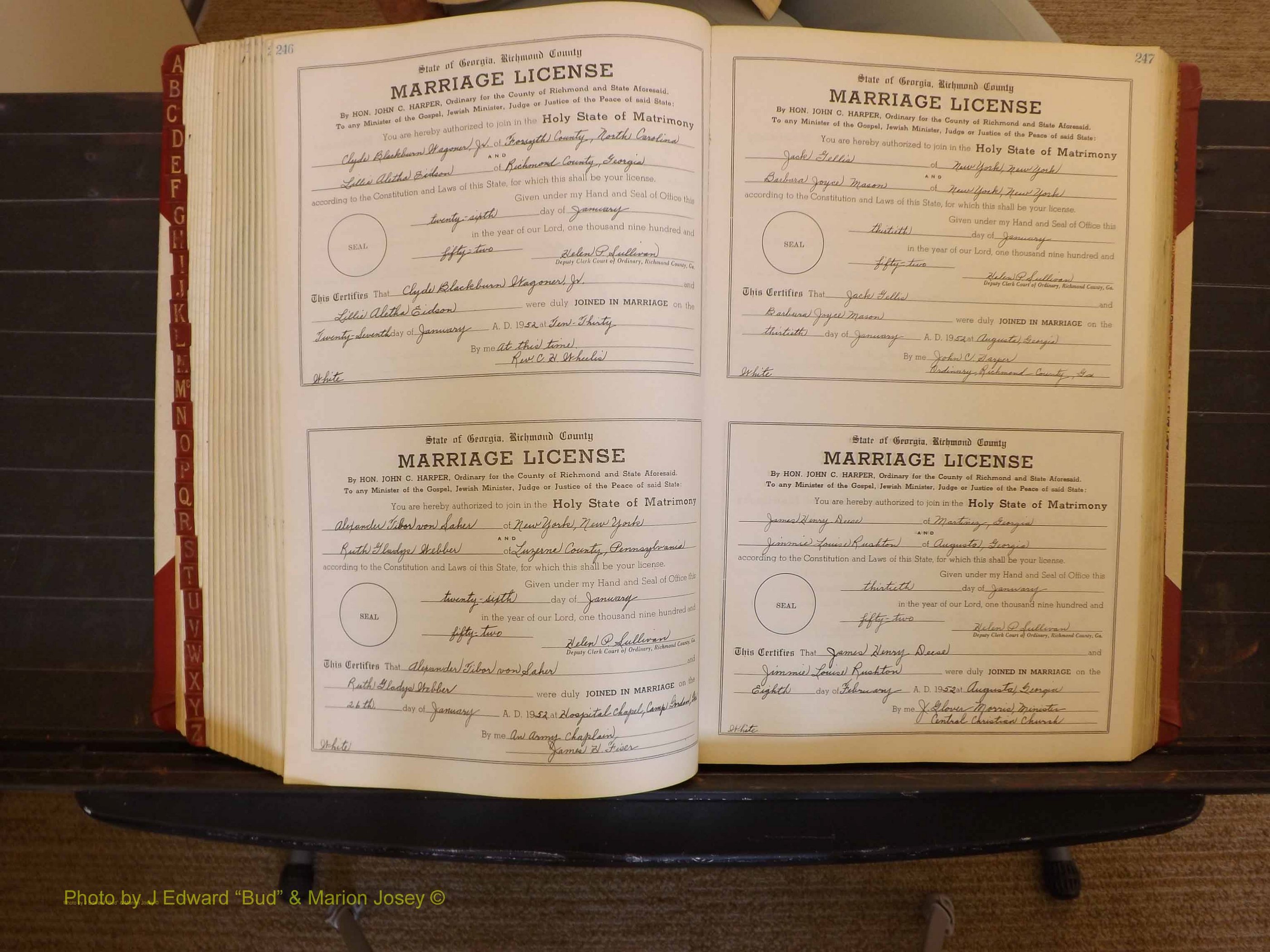Richmond Marriages, ZZ, 1951-1952 P 246-247.JPG