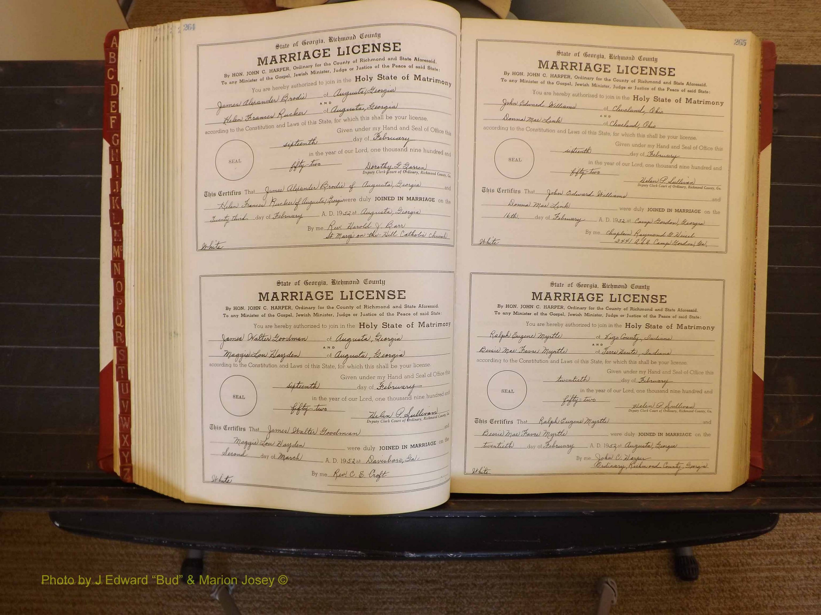 Richmond Marriages, ZZ, 1951-1952 P 264-265.JPG
