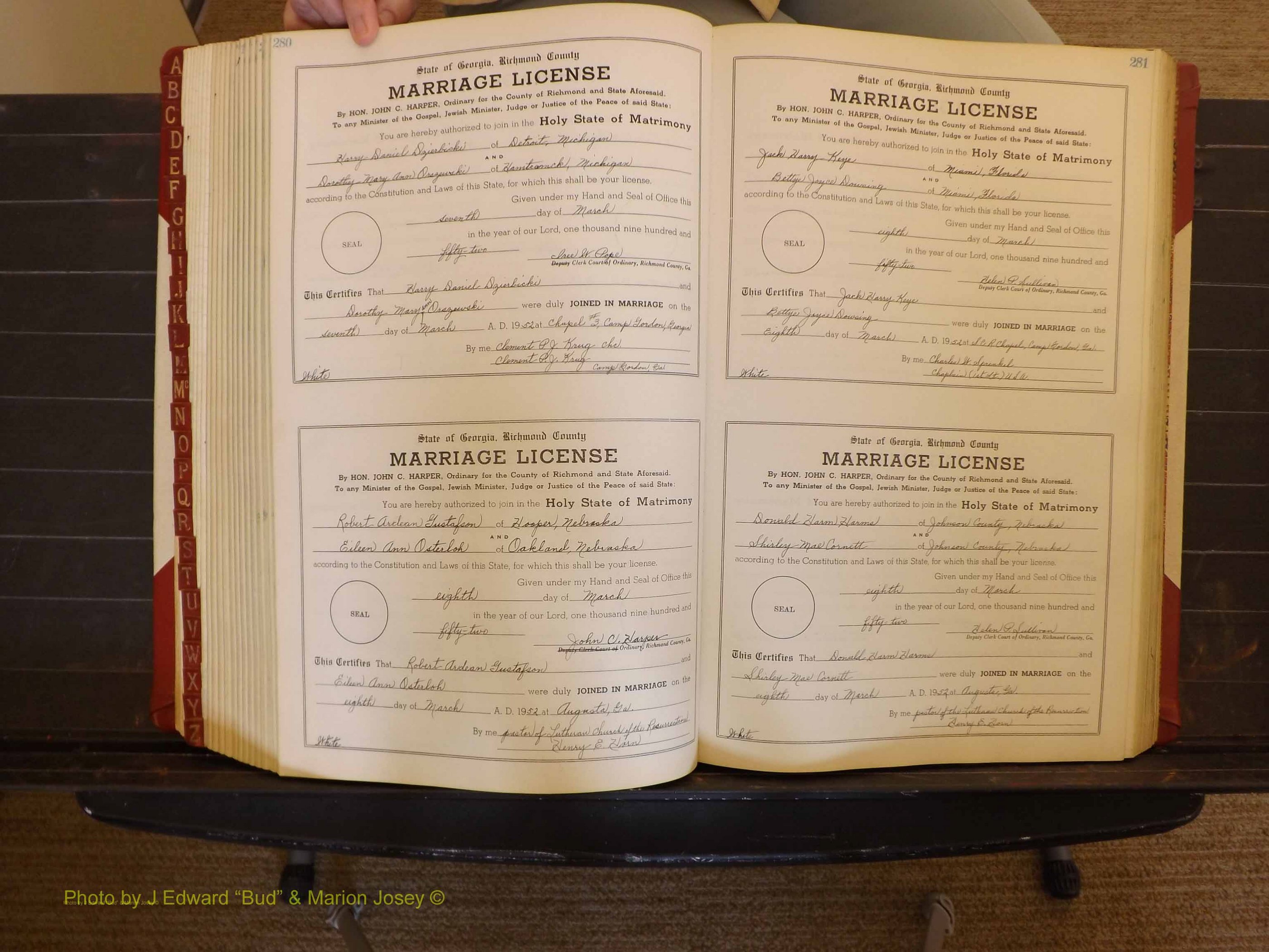 Richmond Marriages, ZZ, 1951-1952 P 280-281.JPG