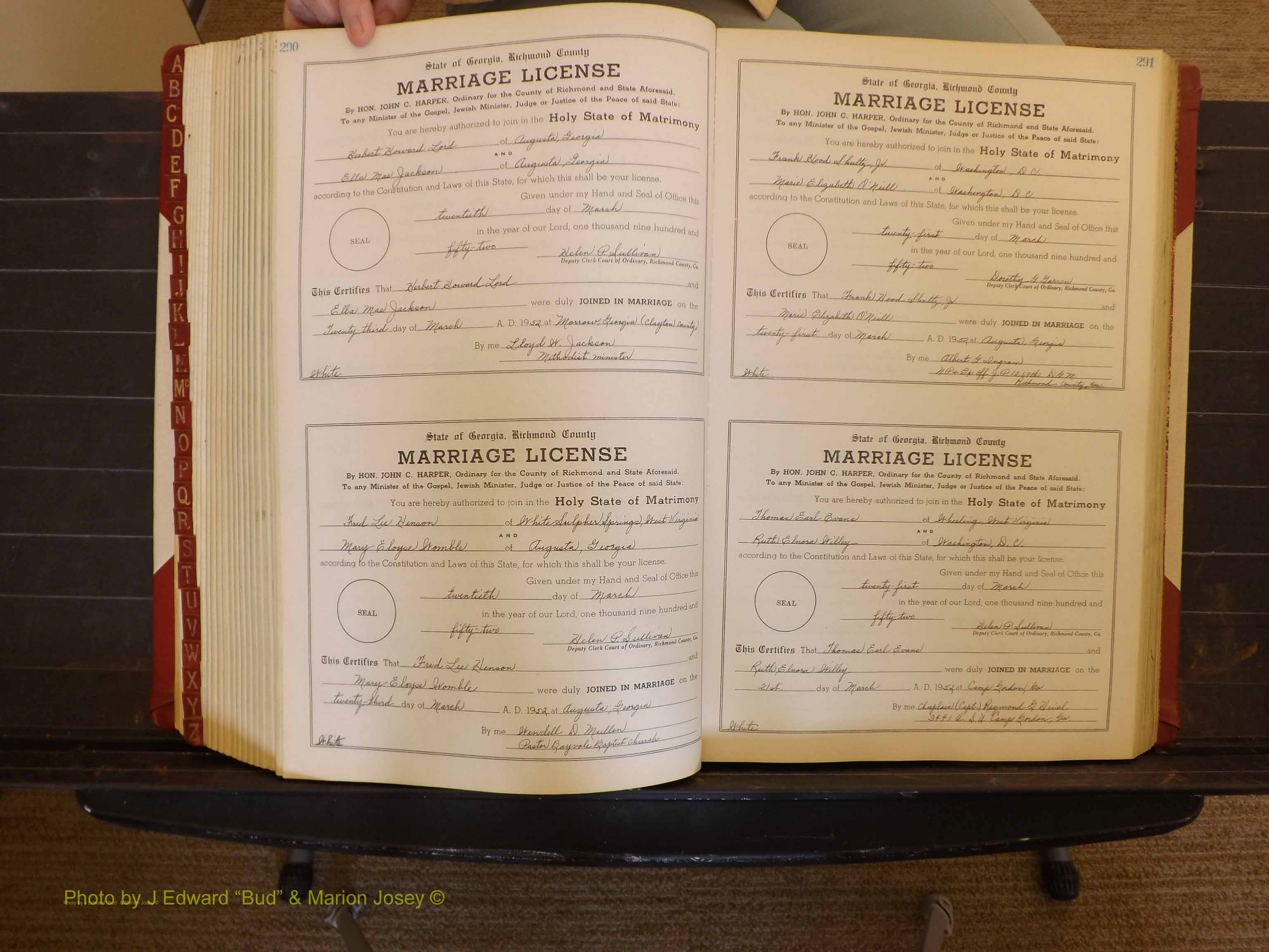 Richmond Marriages, ZZ, 1951-1952 P 290-291.JPG