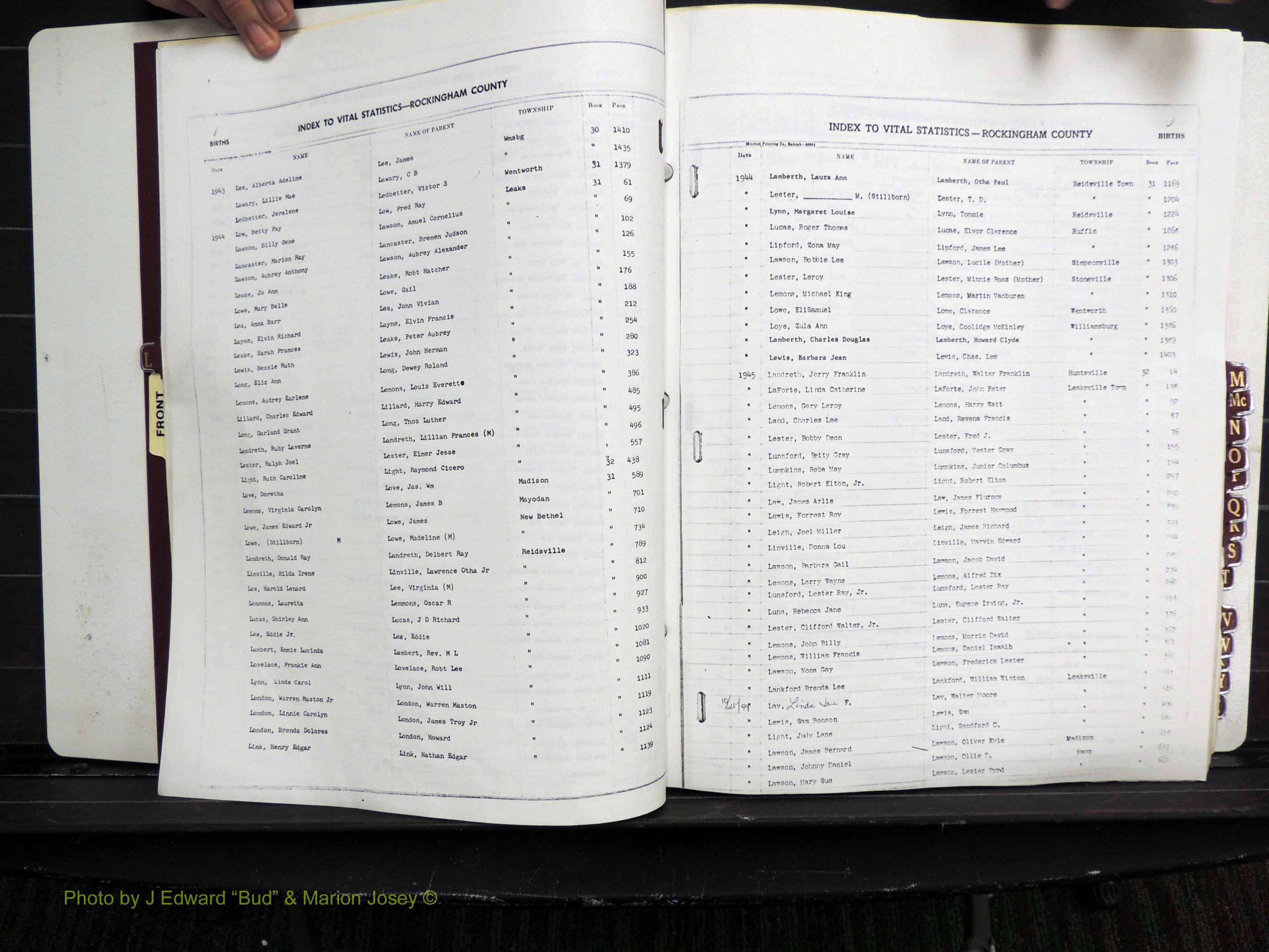 Rockingham Co, NC, Births, L-Z, 1929-1948 (112).JPG