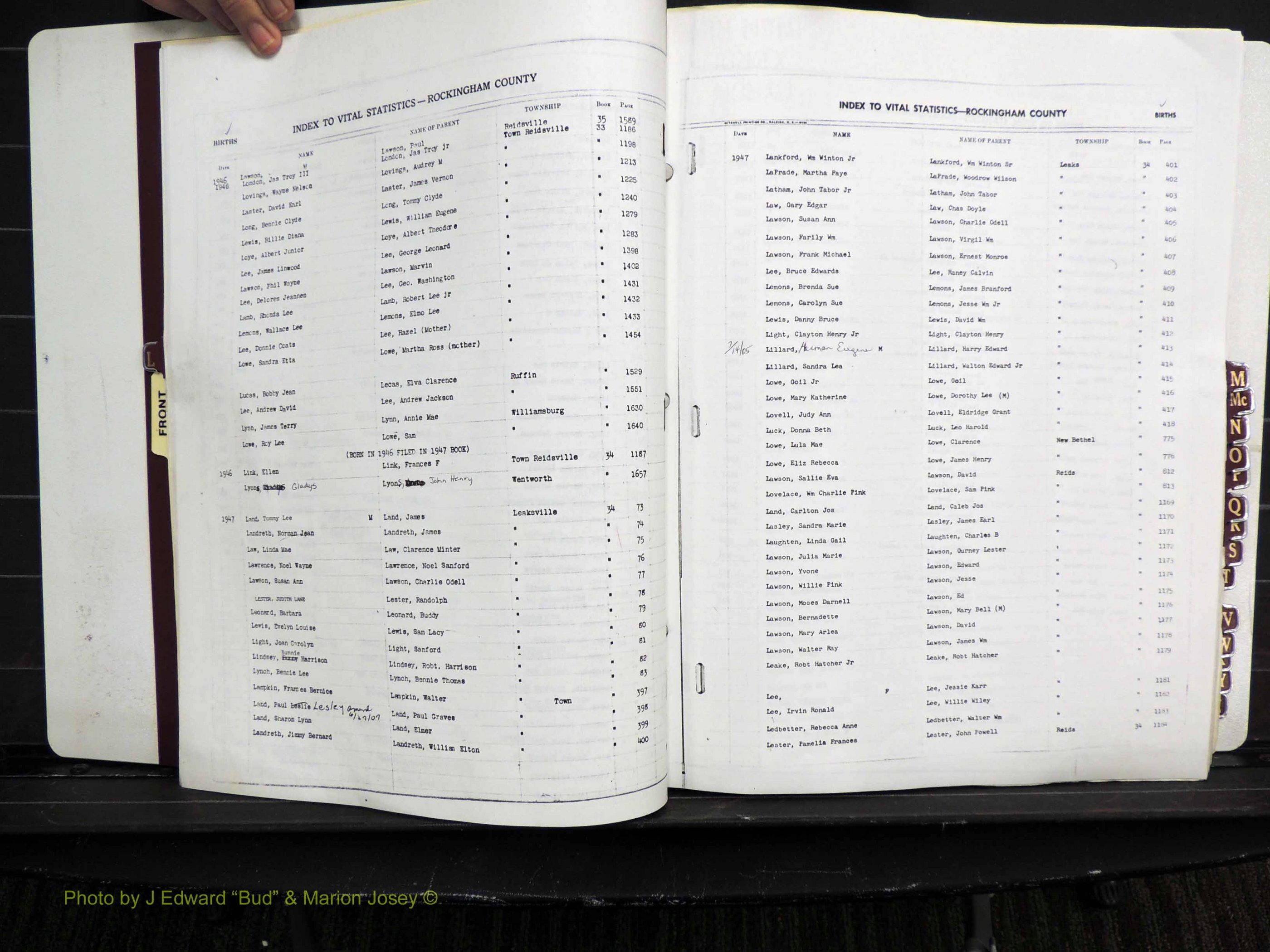 Rockingham Co, NC, Births, L-Z, 1929-1948 (114).JPG