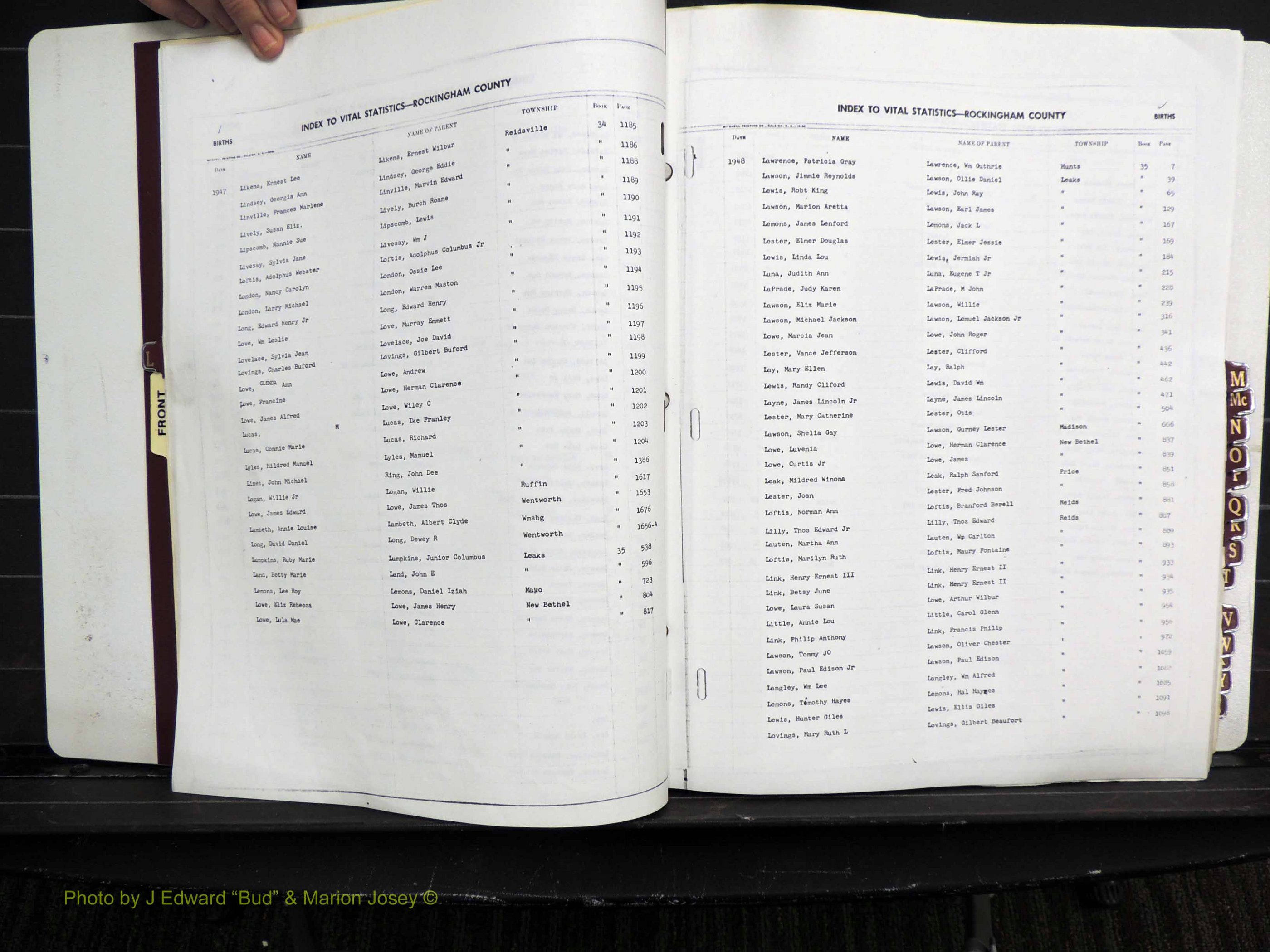 Rockingham Co, NC, Births, L-Z, 1929-1948 (115).JPG