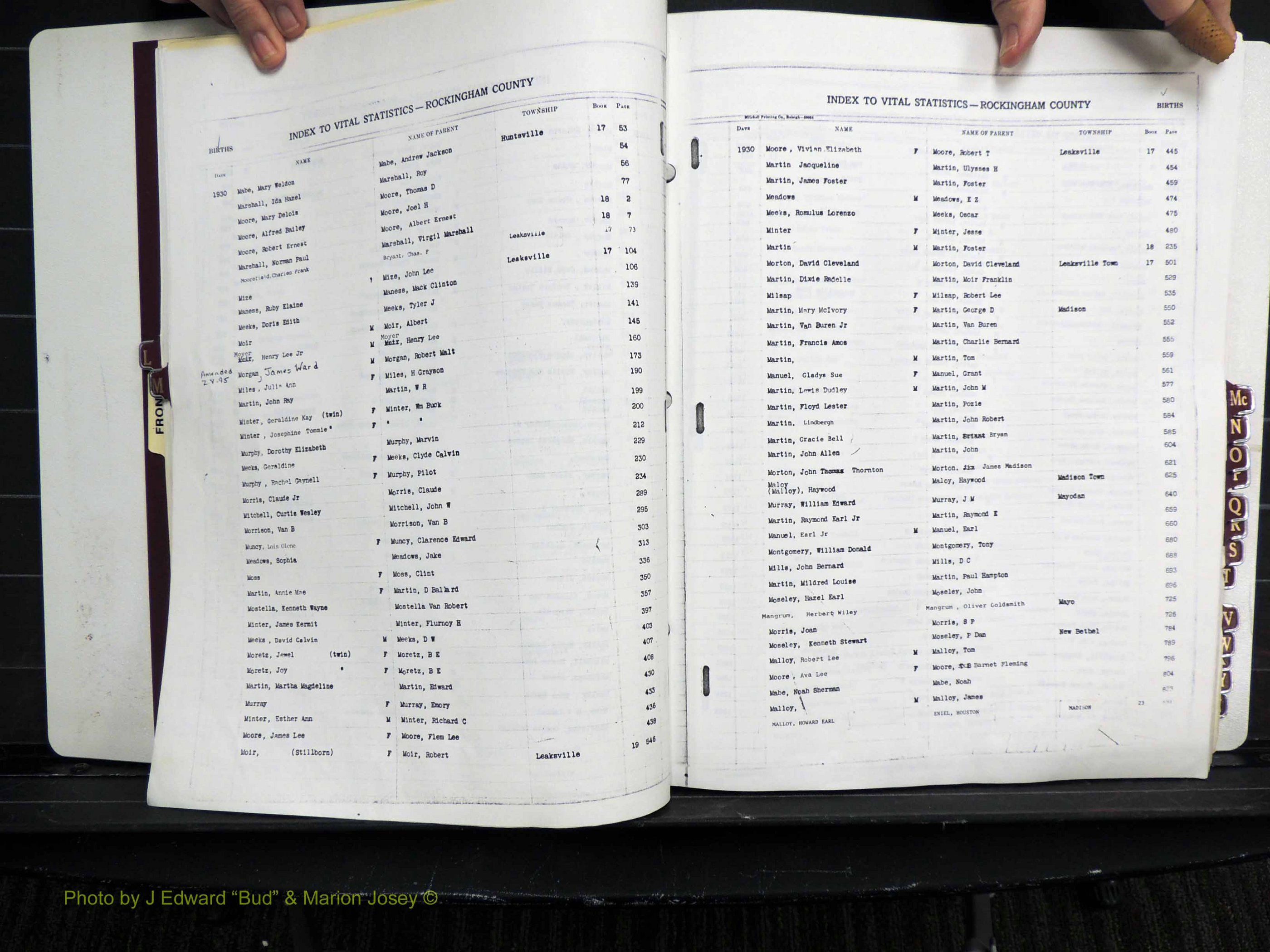 Rockingham Co, NC, Births, L-Z, 1929-1948 (119).JPG