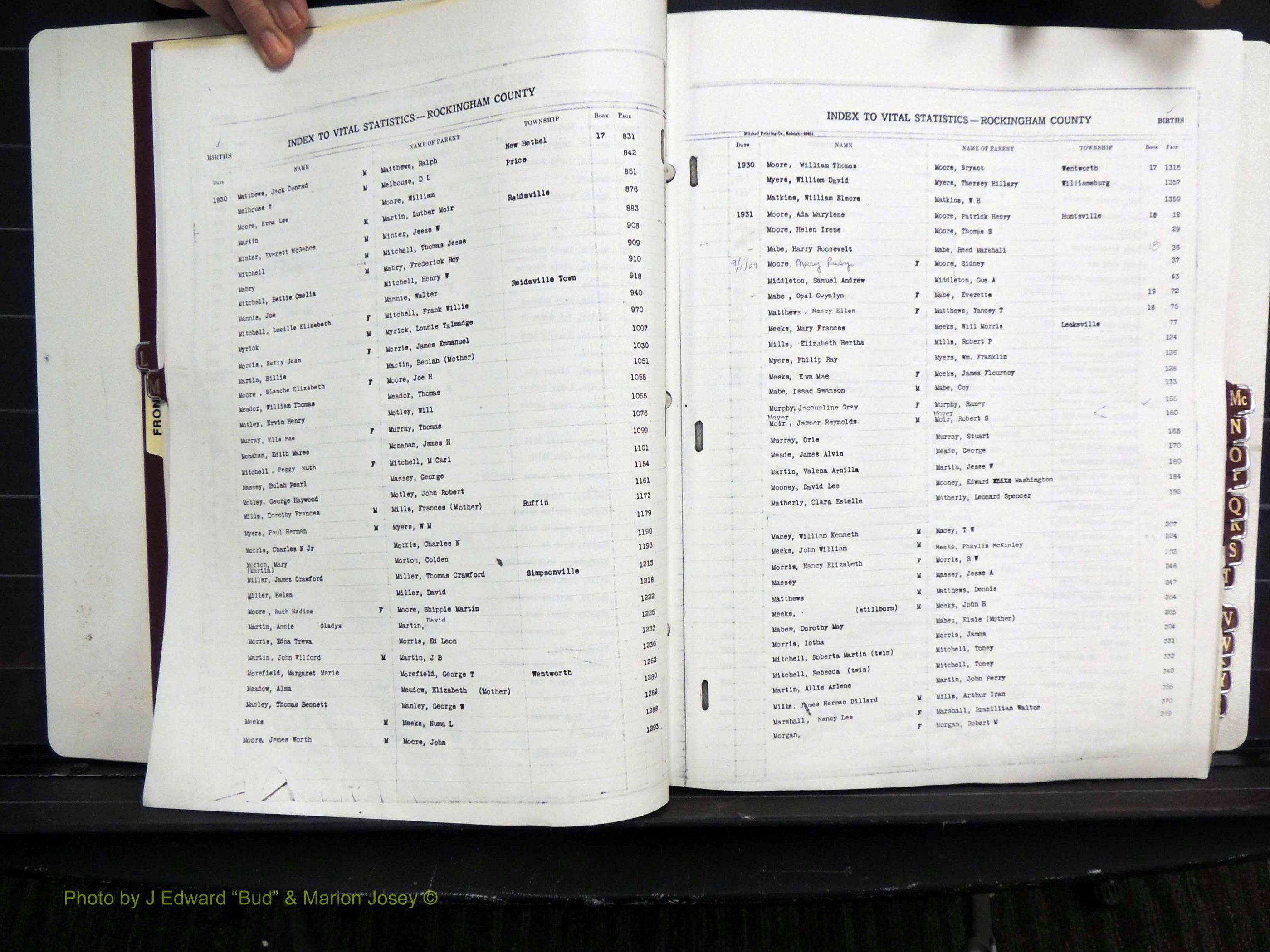 Rockingham Co, NC, Births, L-Z, 1929-1948 (120).JPG