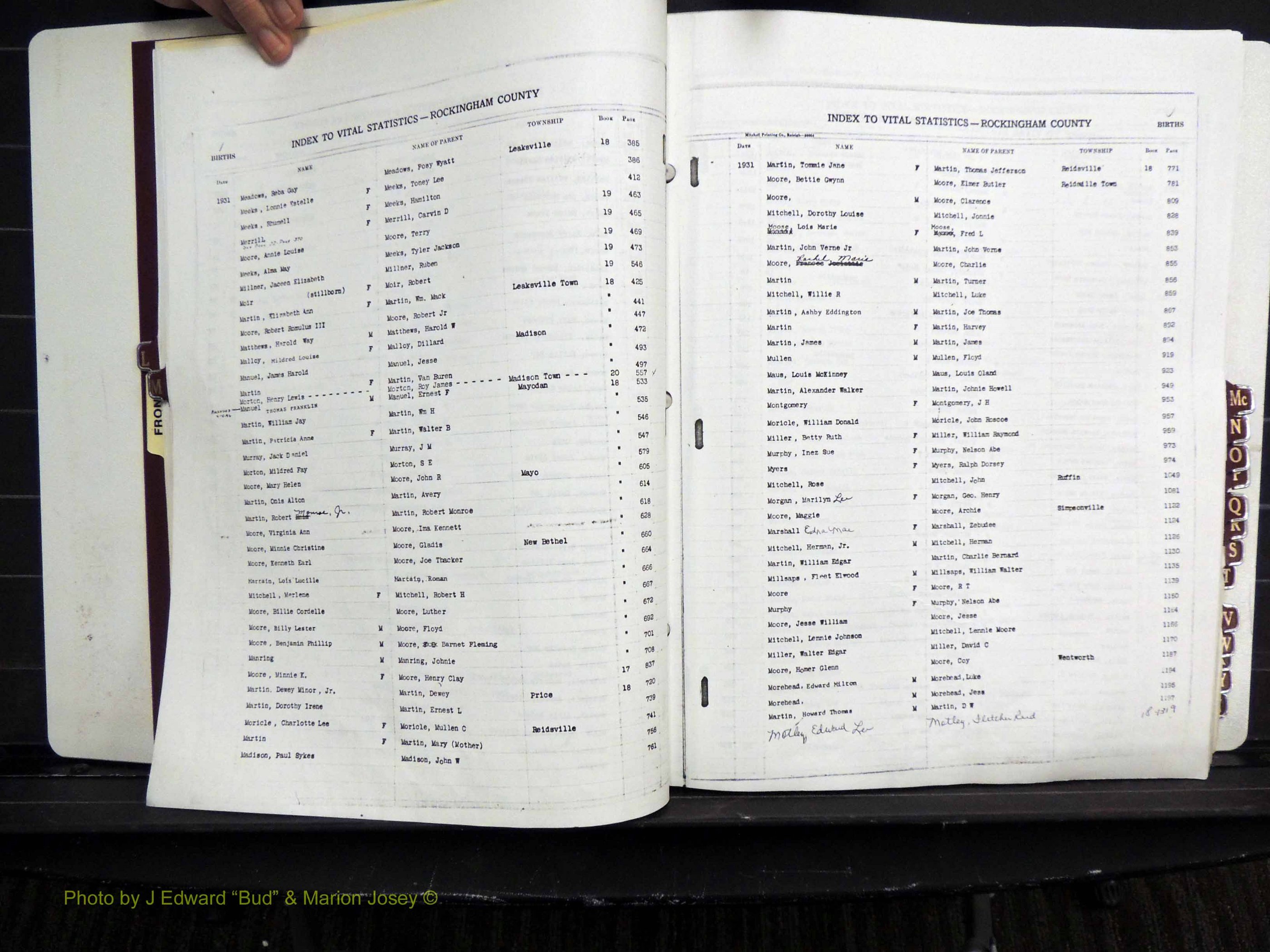 Rockingham Co, NC, Births, L-Z, 1929-1948 (121).JPG