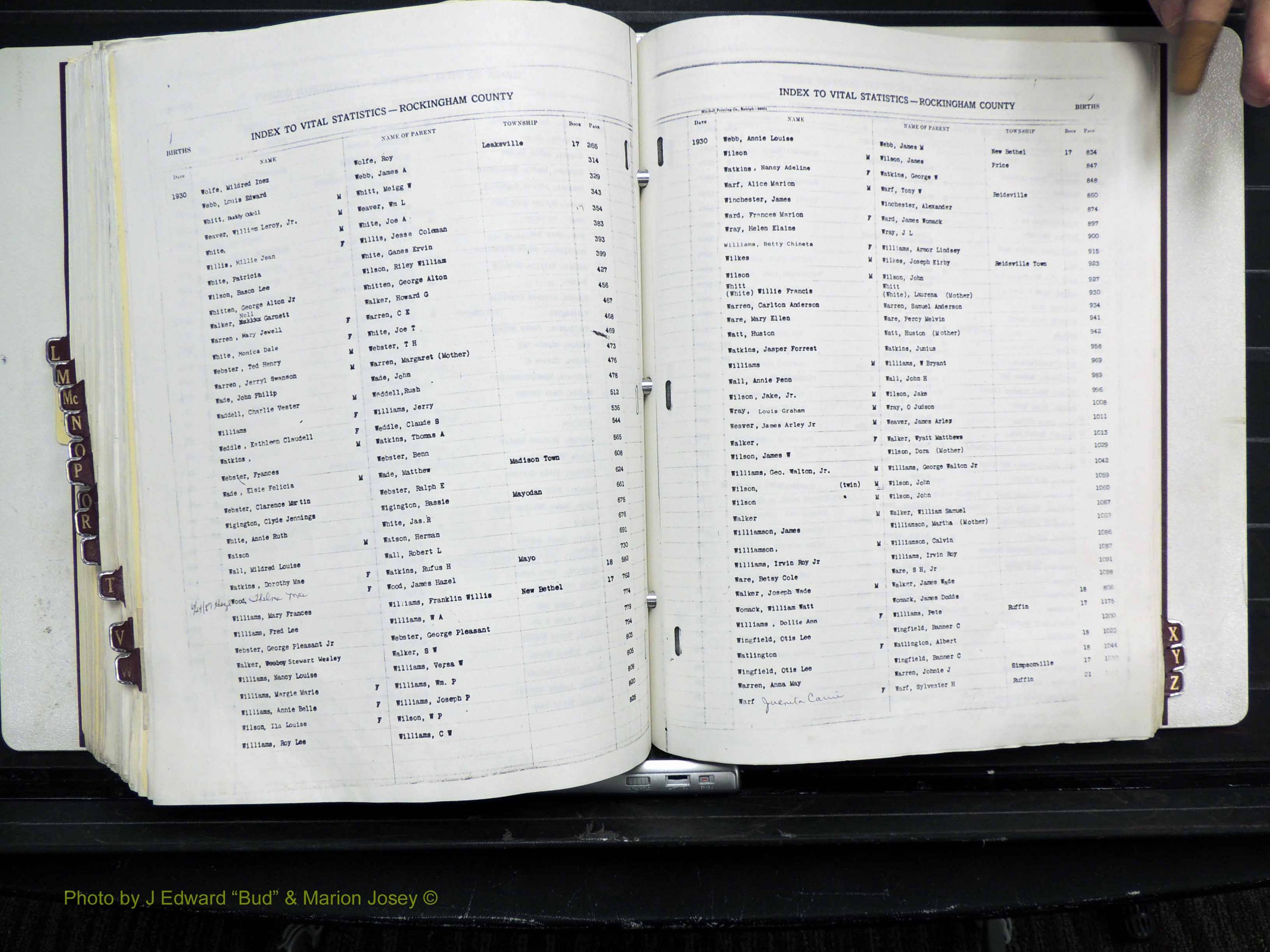 Rockingham Co, NC, Births, L-Z, 1929-1948 (277).JPG