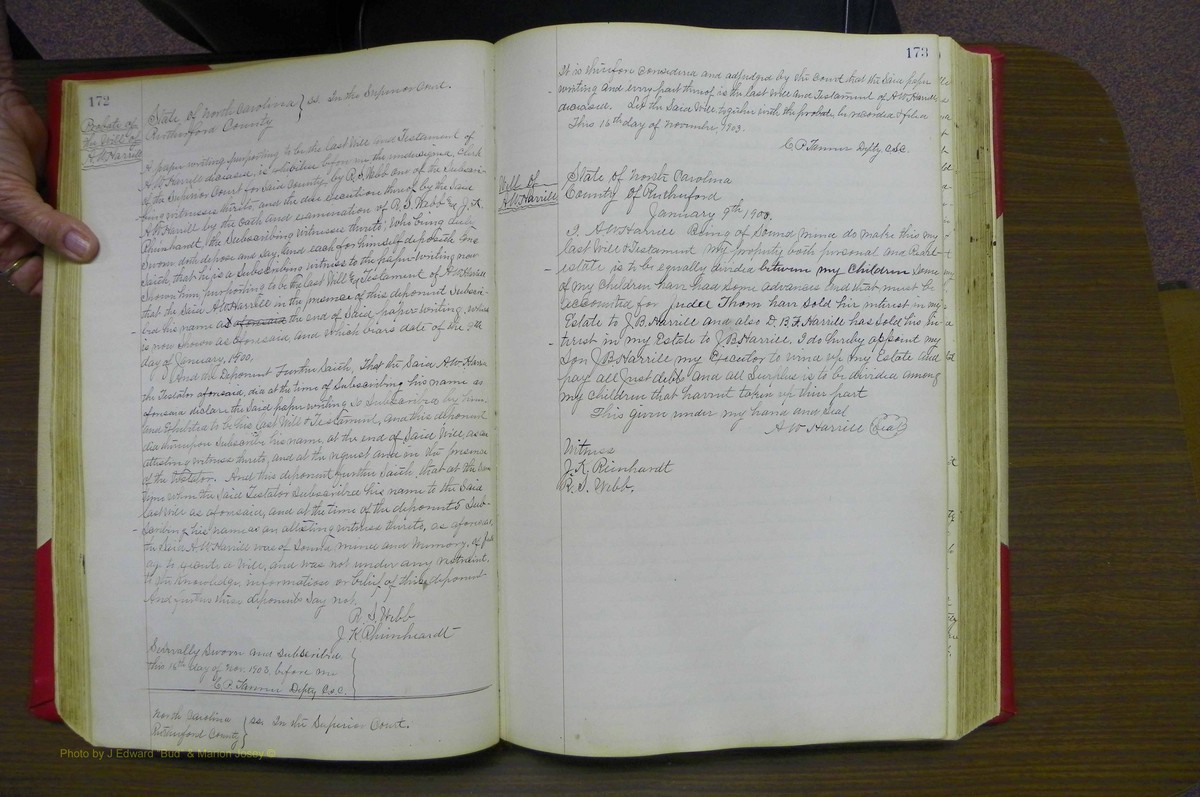 Rutherforf Co, NC, Will Book G (110).JPG