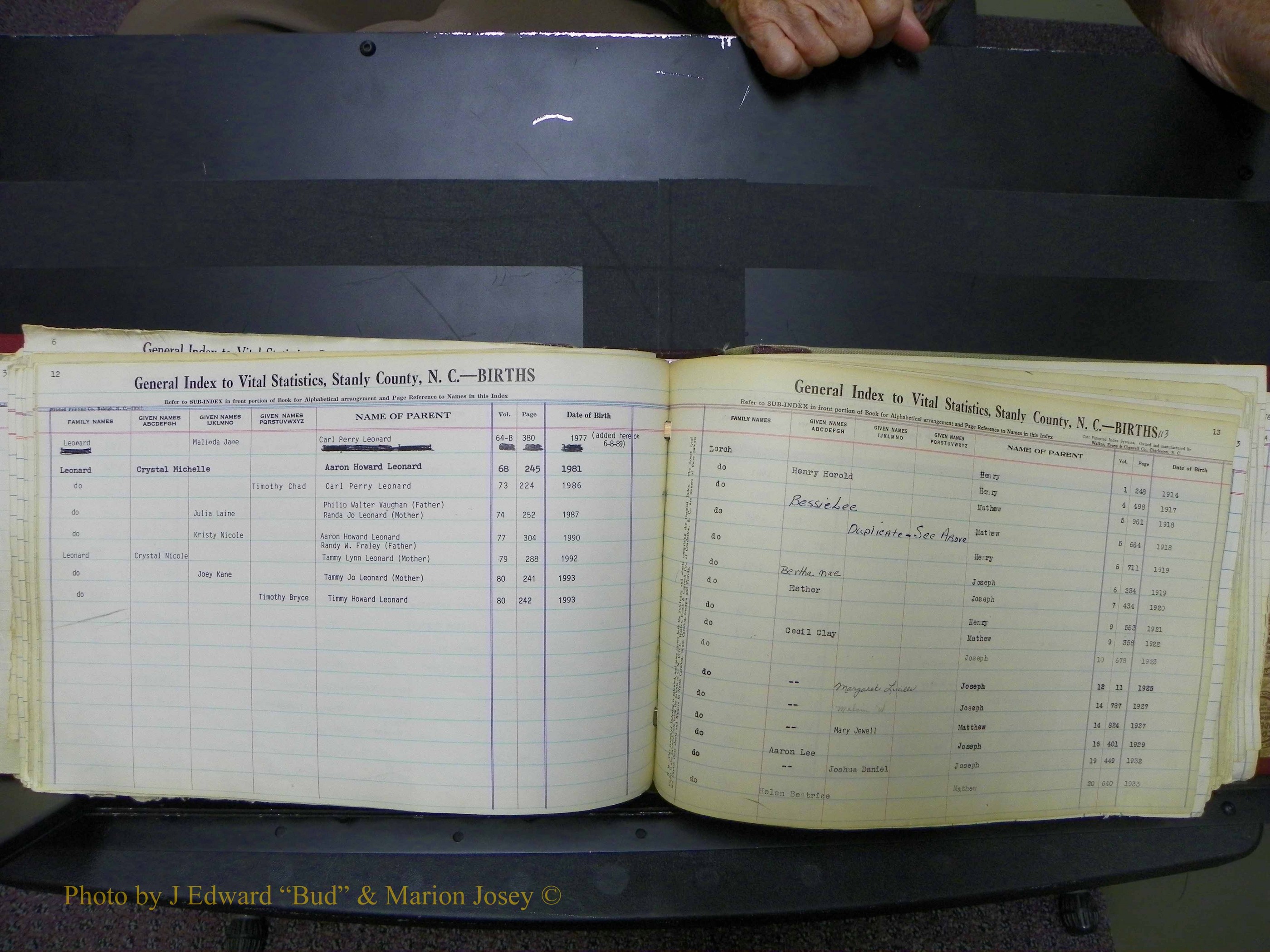 Stanley Co, NC Births, L, 1913-1994 (118).JPG