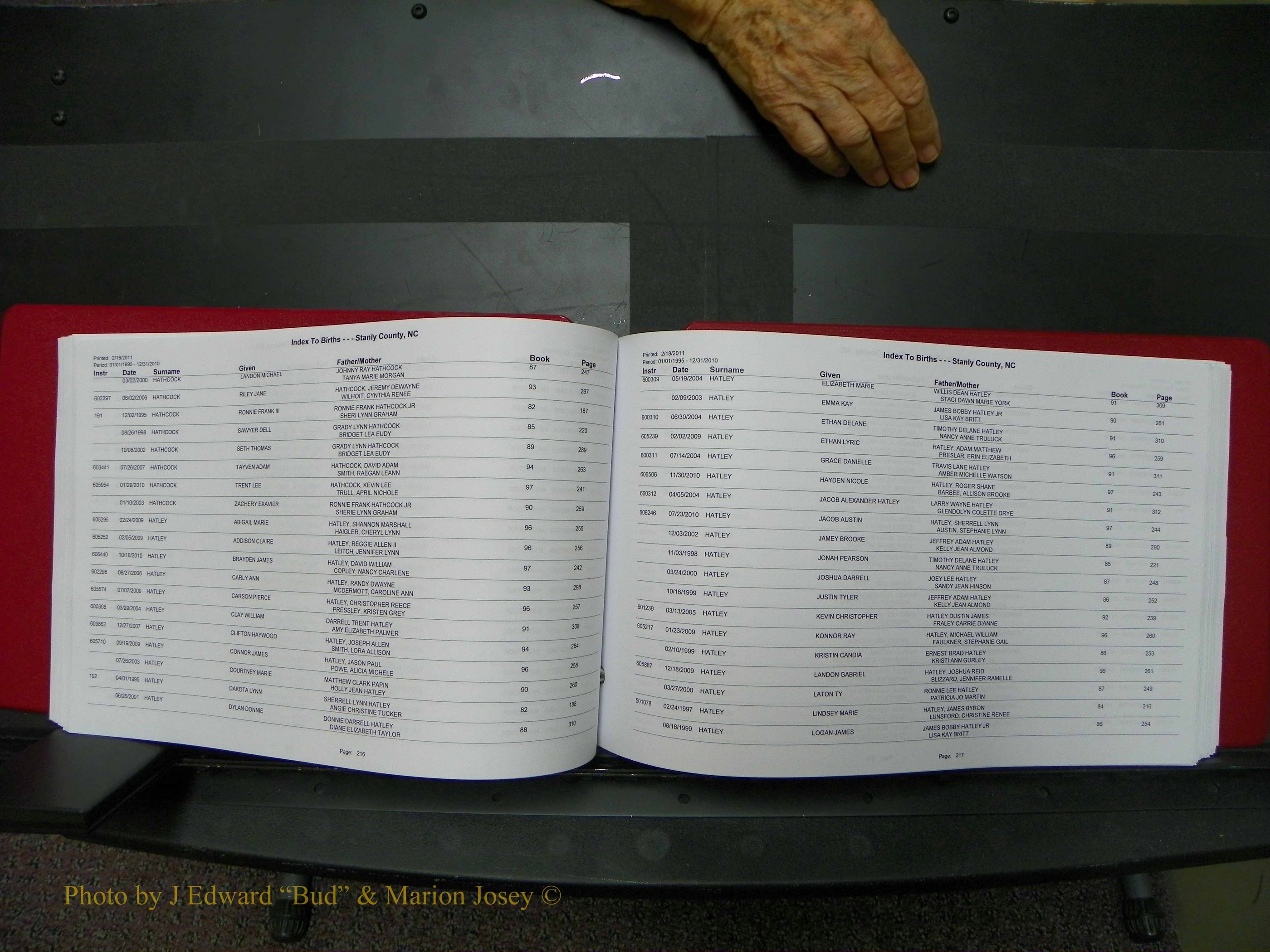 Stanley Co, NC Births, A-Z, 1995-2010 (111).JPG