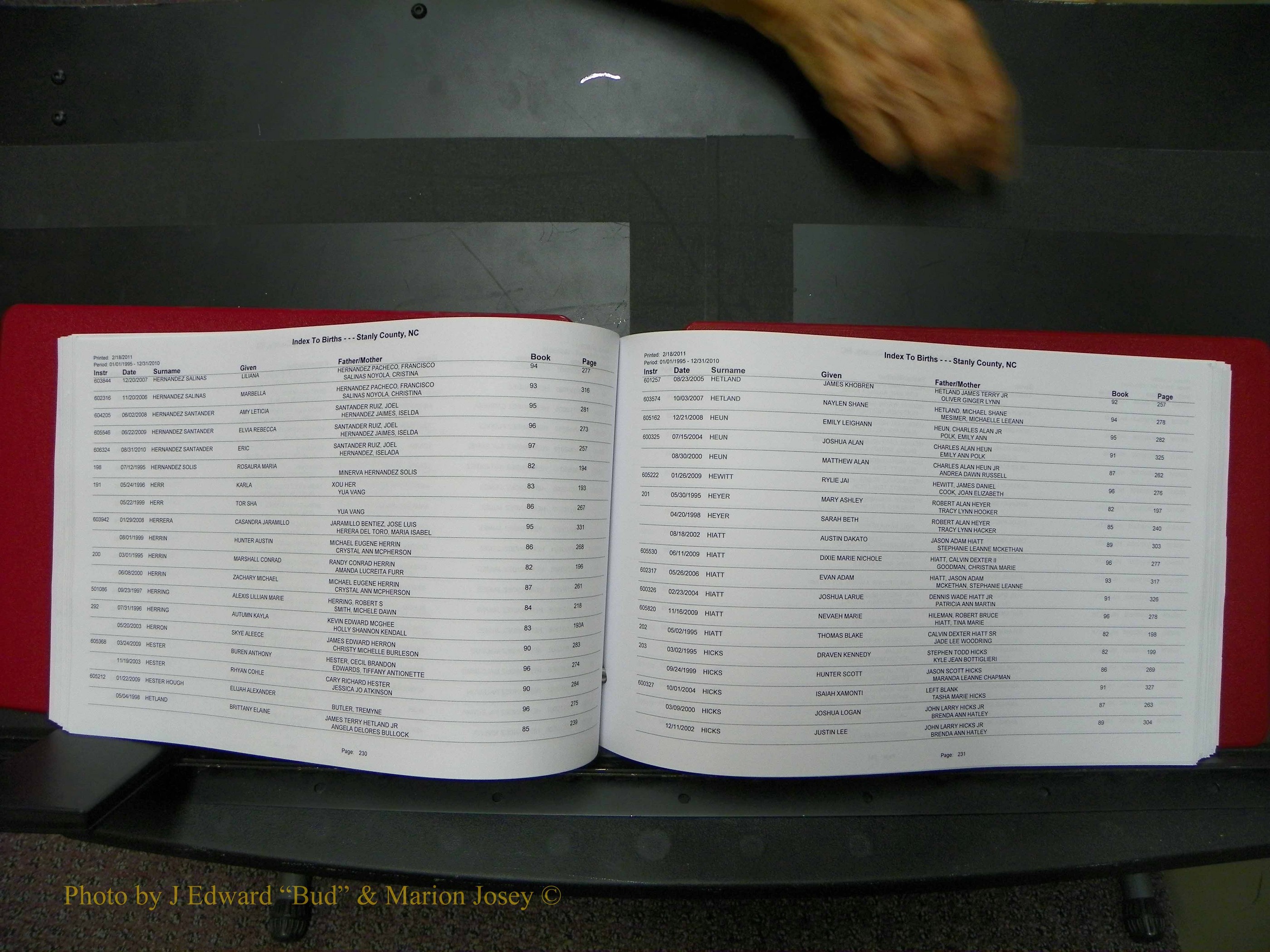 Stanley Co, NC Births, A-Z, 1995-2010 (118).JPG