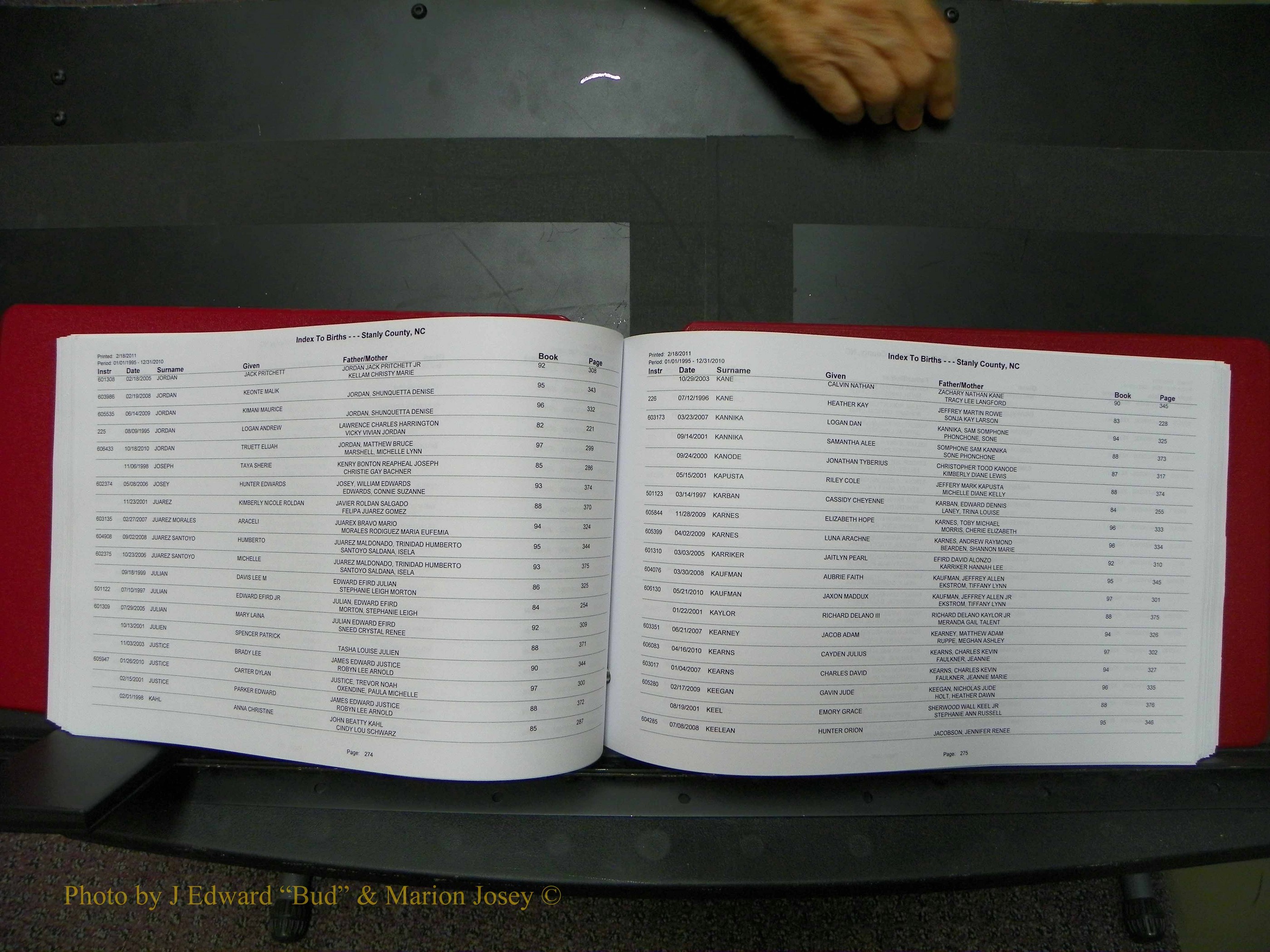 Stanley Co, NC Births, A-Z, 1995-2010 (140).JPG