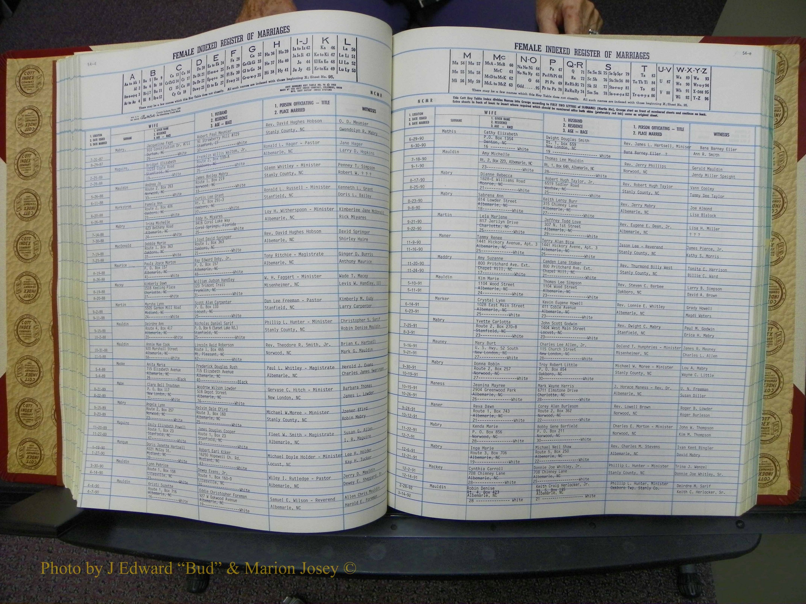 Stanley Co, NC Marriages, Female Index, A-Z, 1979-1994 (121).JPG