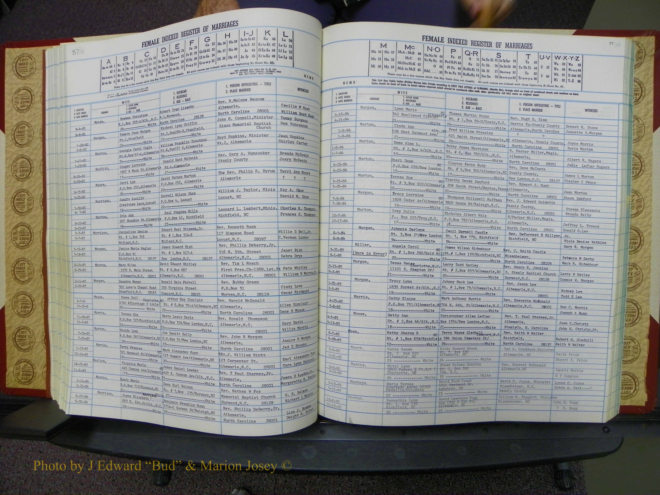 Stanley Co, NC Marriages, Female Index, A-Z, 1979-1994 (128).JPG