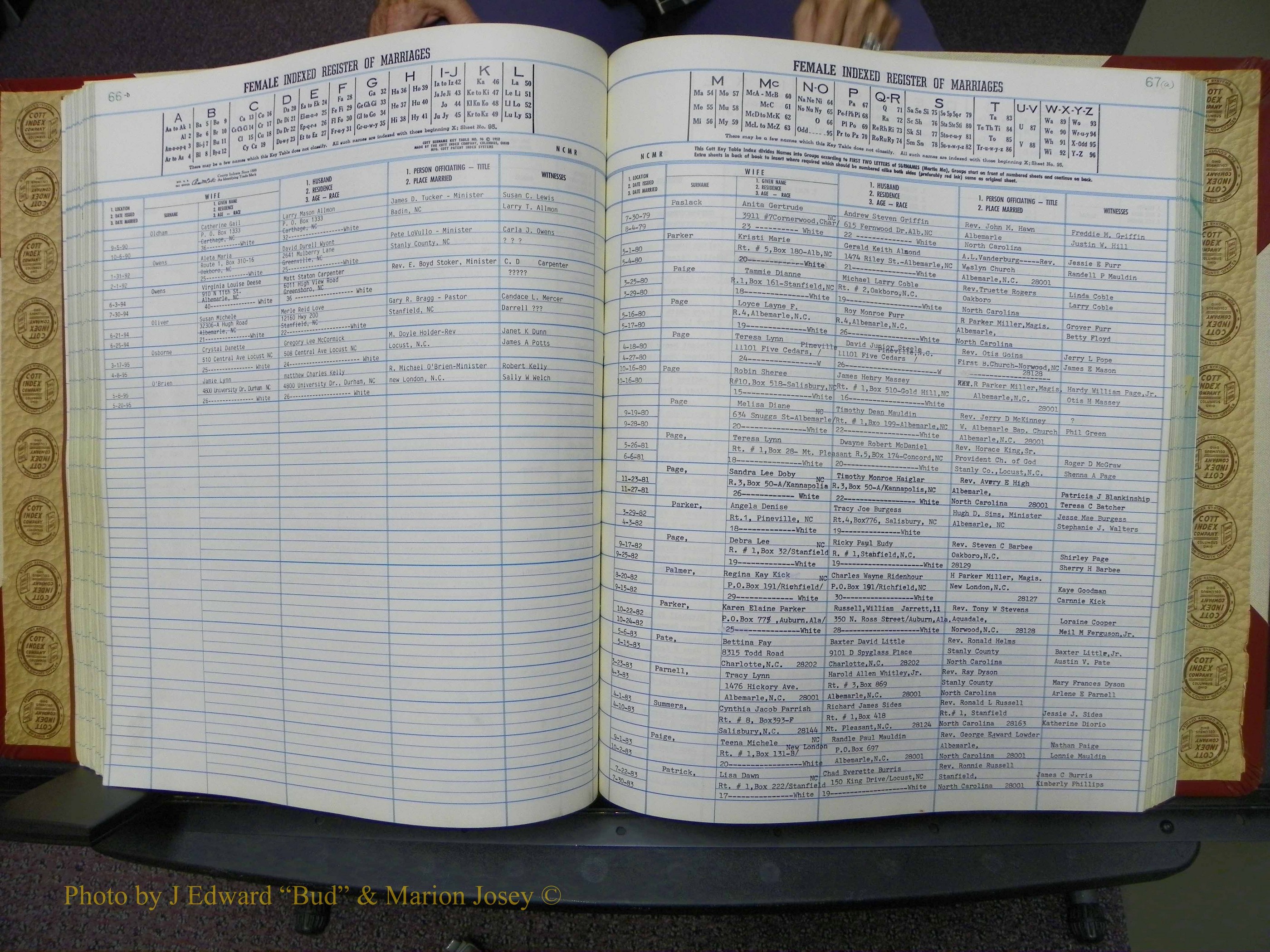 Stanley Co, NC Marriages, Female Index, A-Z, 1979-1994 (142).JPG