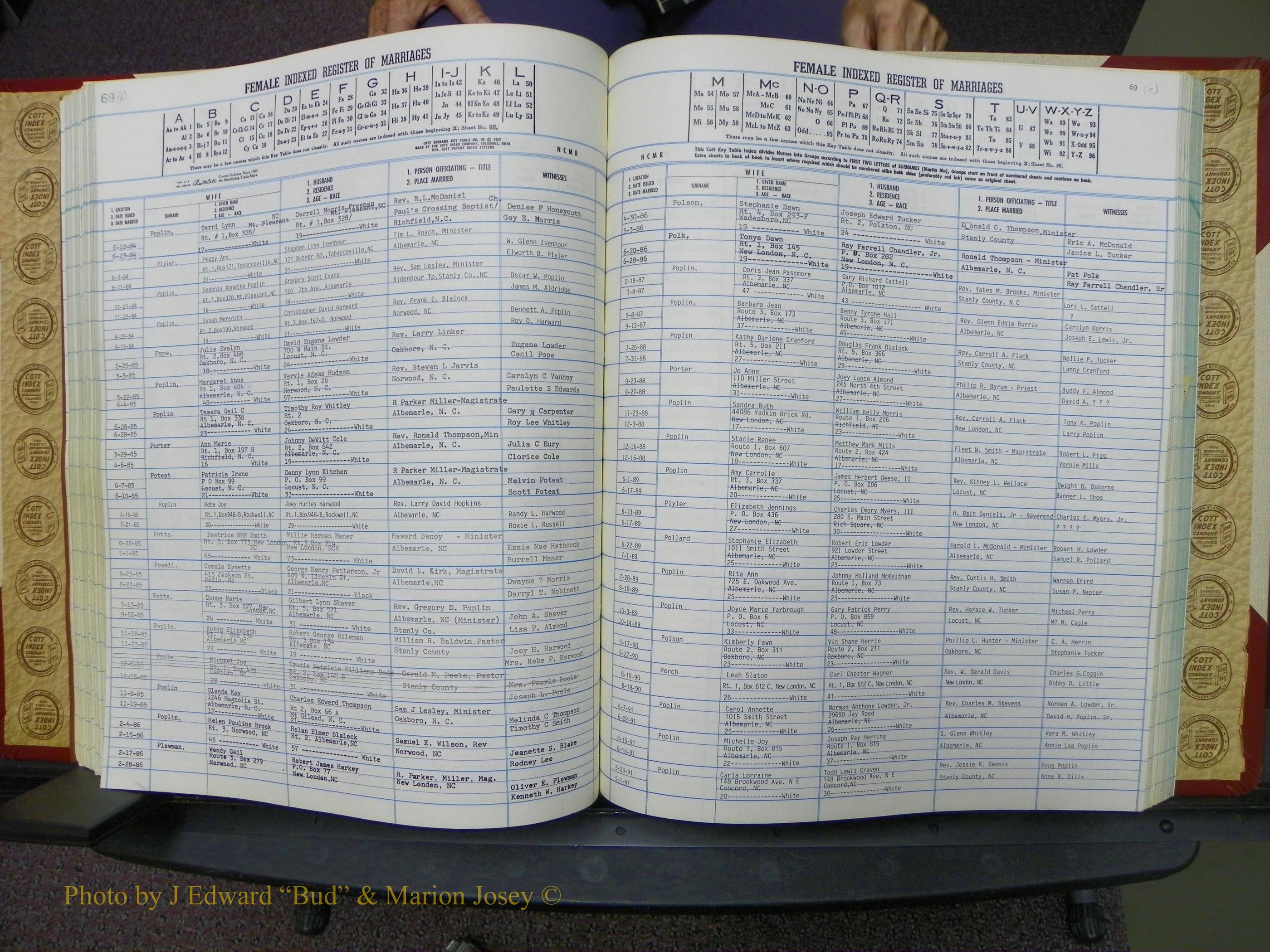 Stanley Co, NC Marriages, Female Index, A-Z, 1979-1994 (147).JPG