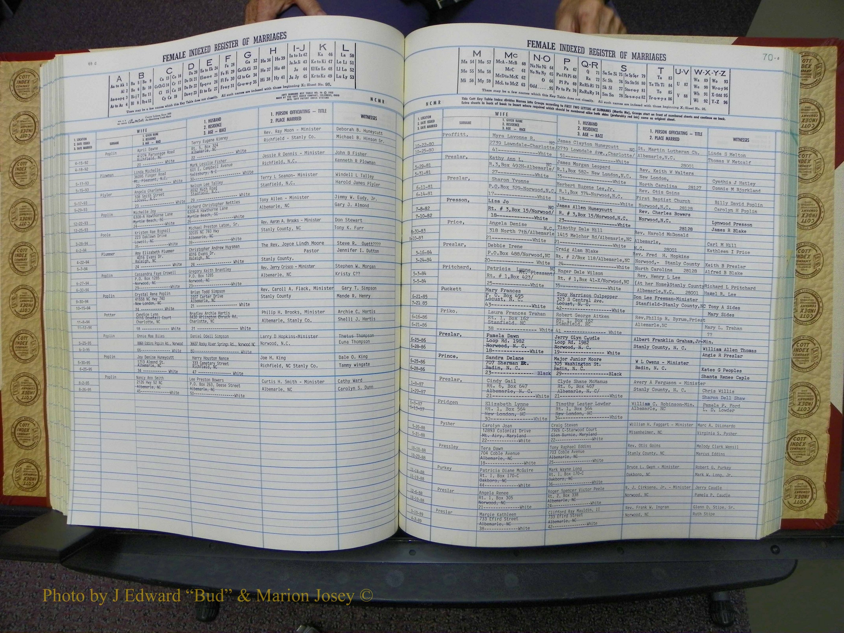 Stanley Co, NC Marriages, Female Index, A-Z, 1979-1994 (148).JPG