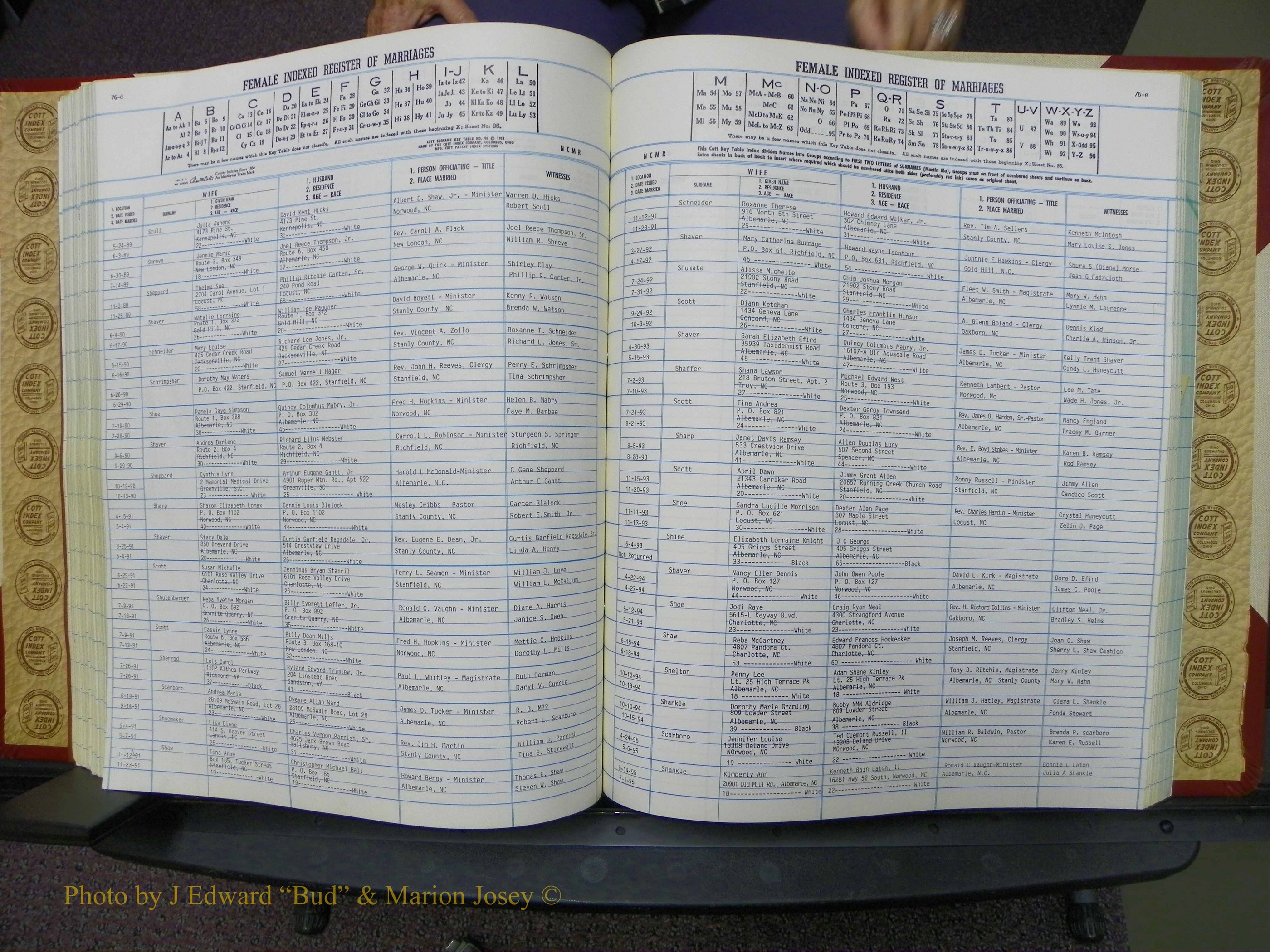 Stanley Co, NC Marriages, Female Index, A-Z, 1979-1994 (162).JPG