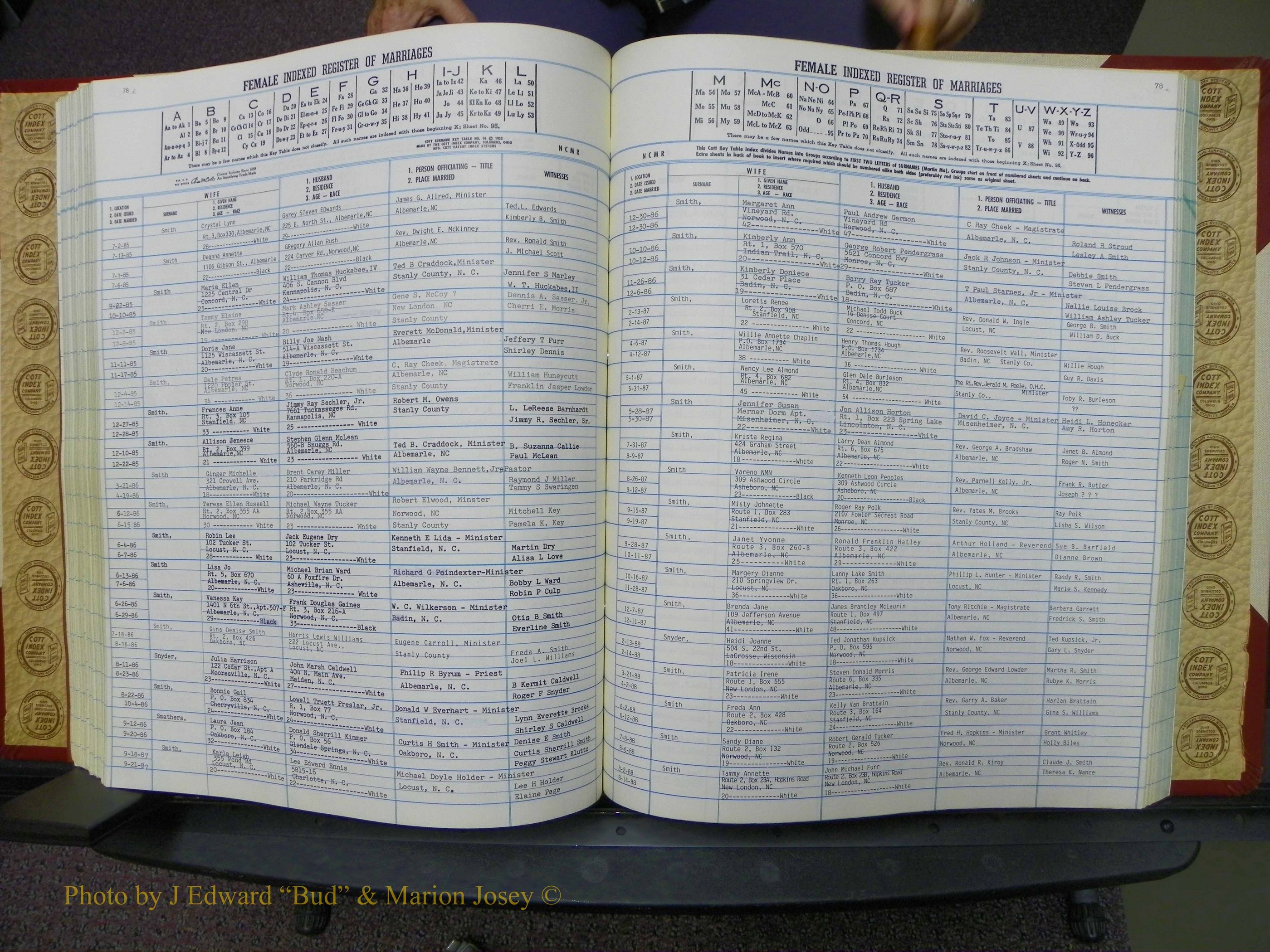 Stanley Co, NC Marriages, Female Index, A-Z, 1979-1994 (166).JPG