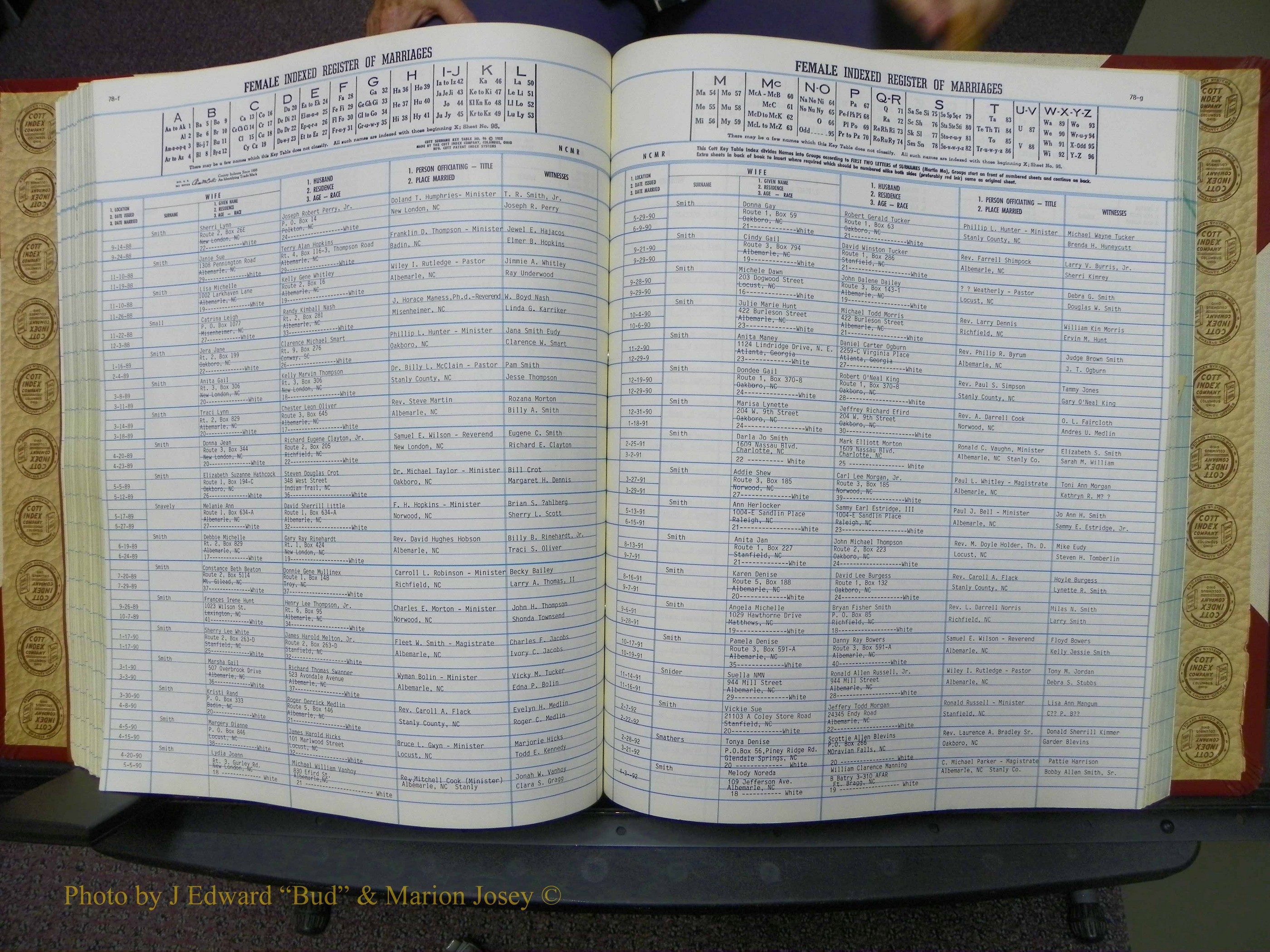 Stanley Co, NC Marriages, Female Index, A-Z, 1979-1994 (168).JPG