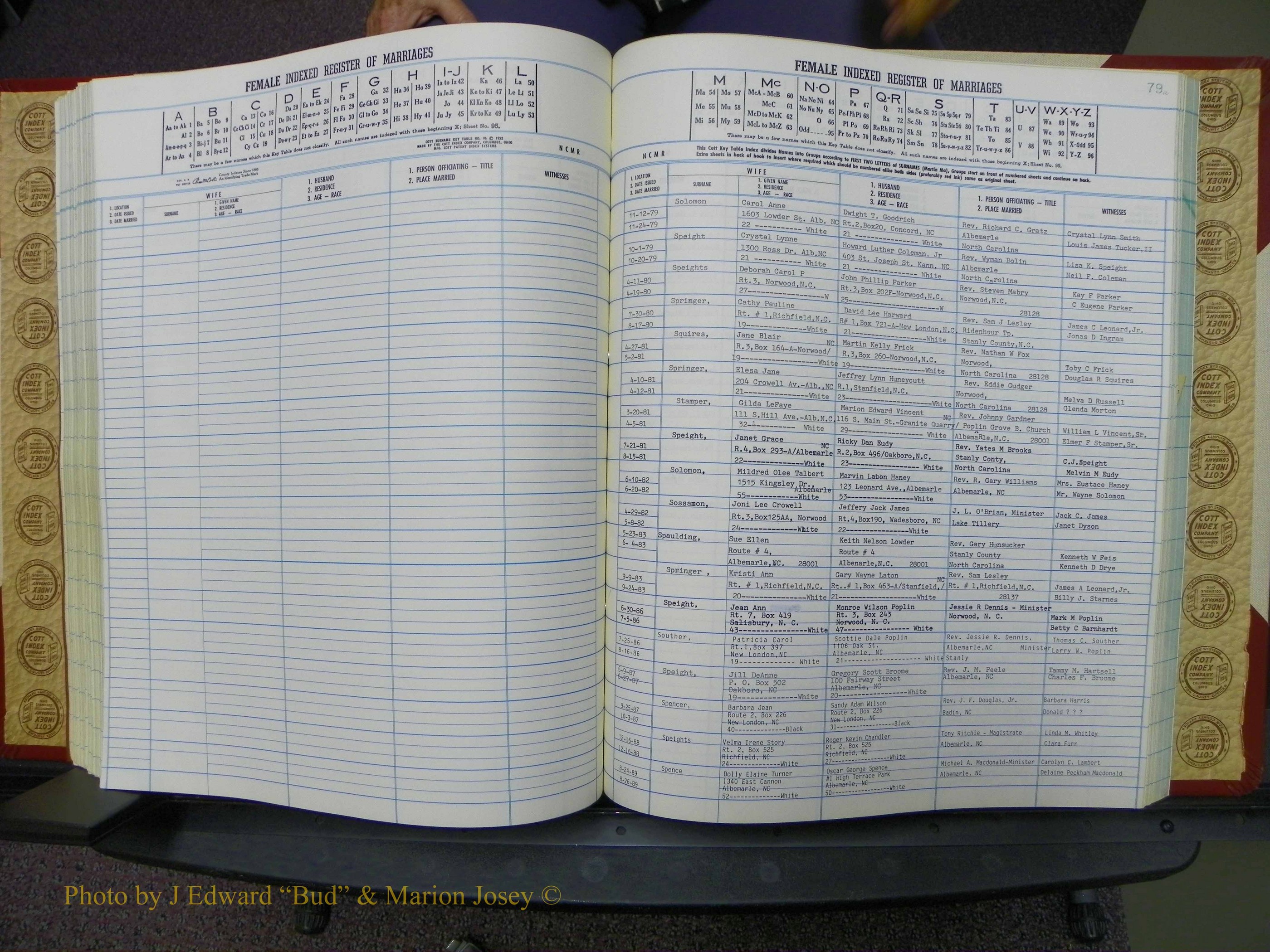 Stanley Co, NC Marriages, Female Index, A-Z, 1979-1994 (169).JPG