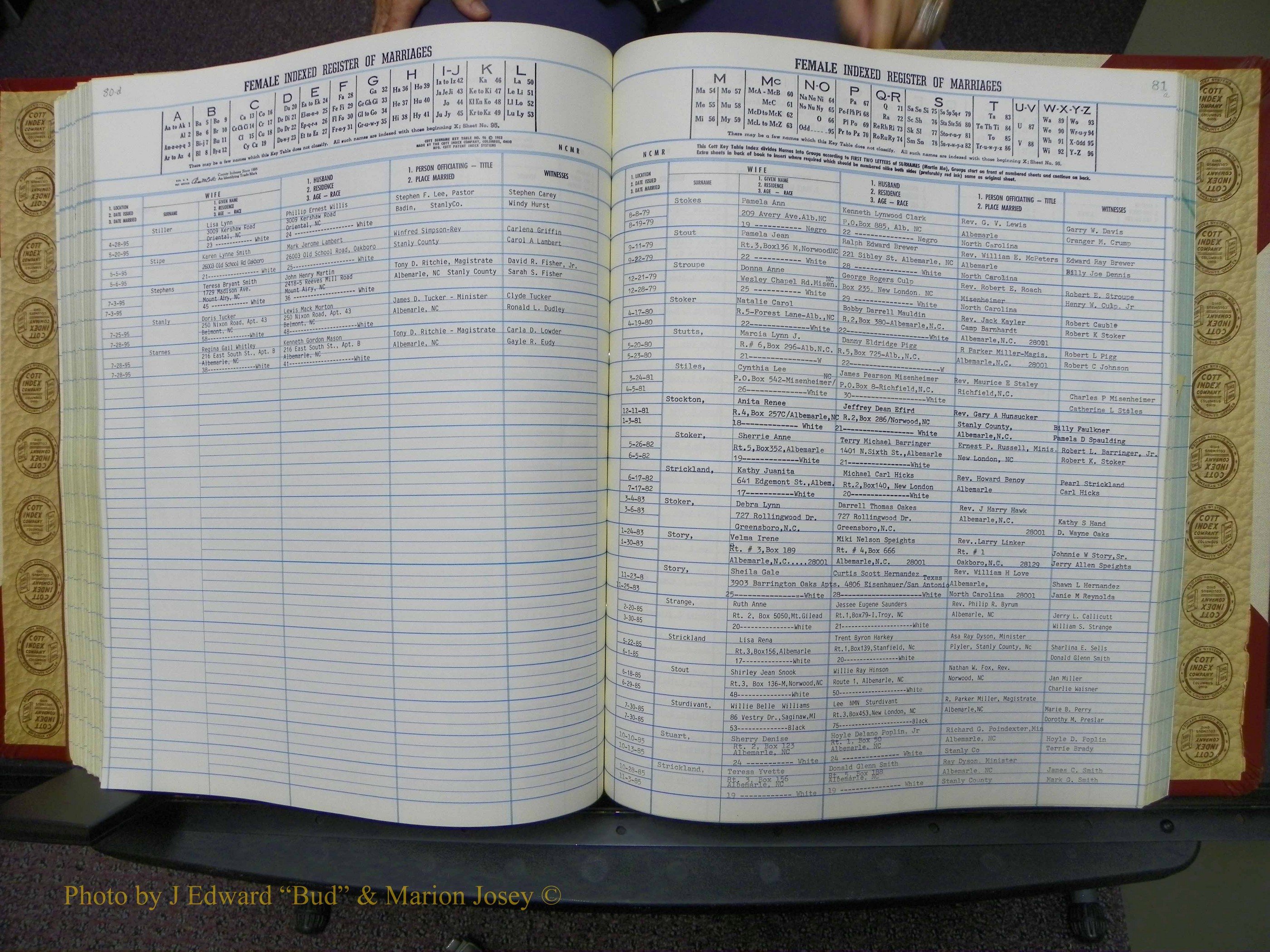 Stanley Co, NC Marriages, Female Index, A-Z, 1979-1994 (172).JPG