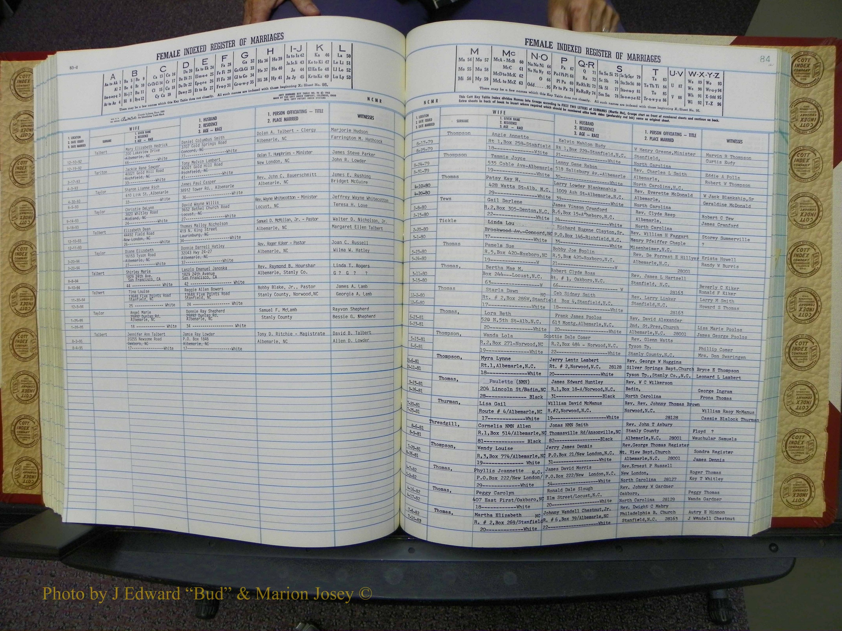 Stanley Co, NC Marriages, Female Index, A-Z, 1979-1994 (177).JPG