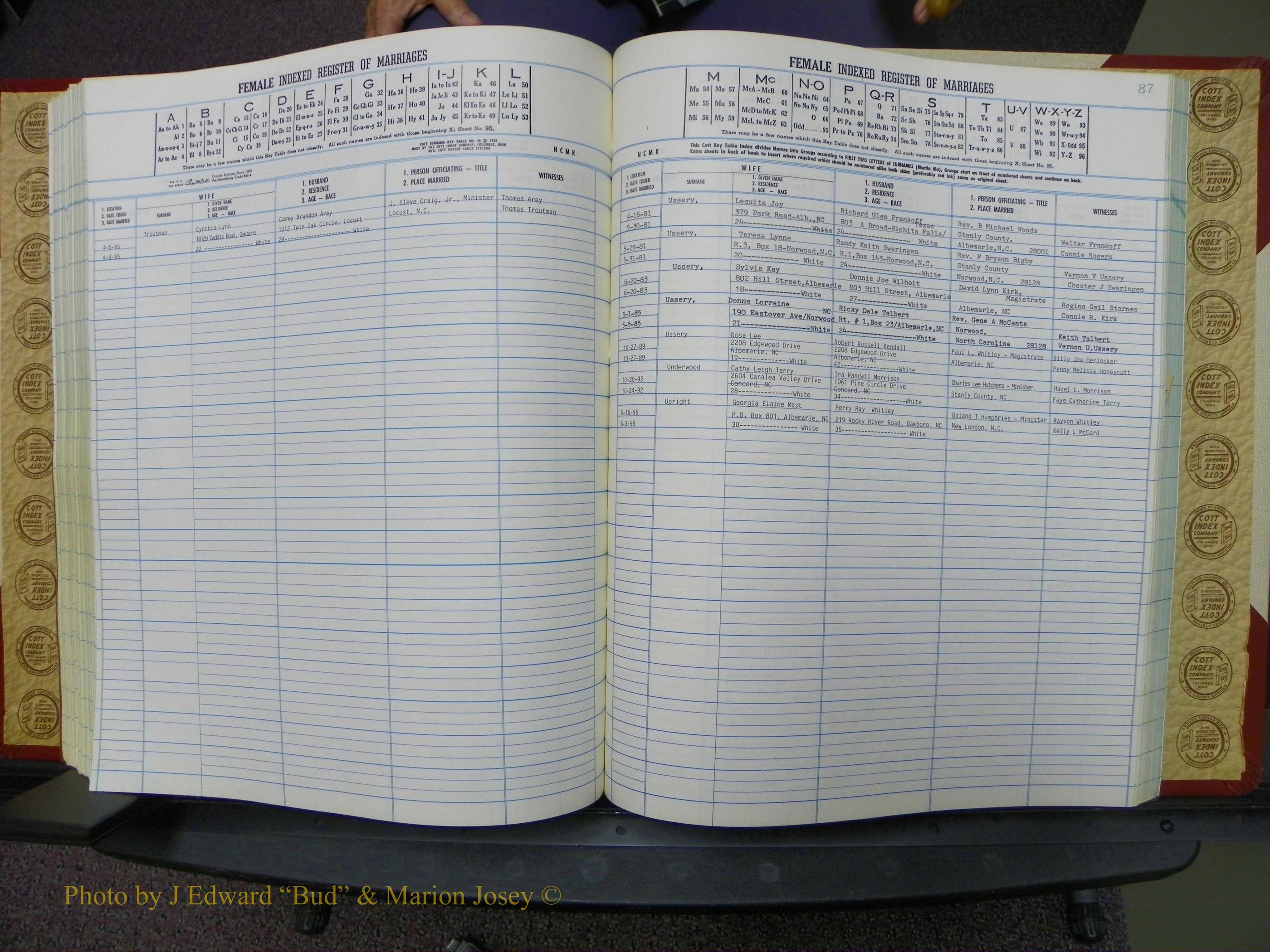 Stanley Co, NC Marriages, Female Index, A-Z, 1979-1994 (185).JPG