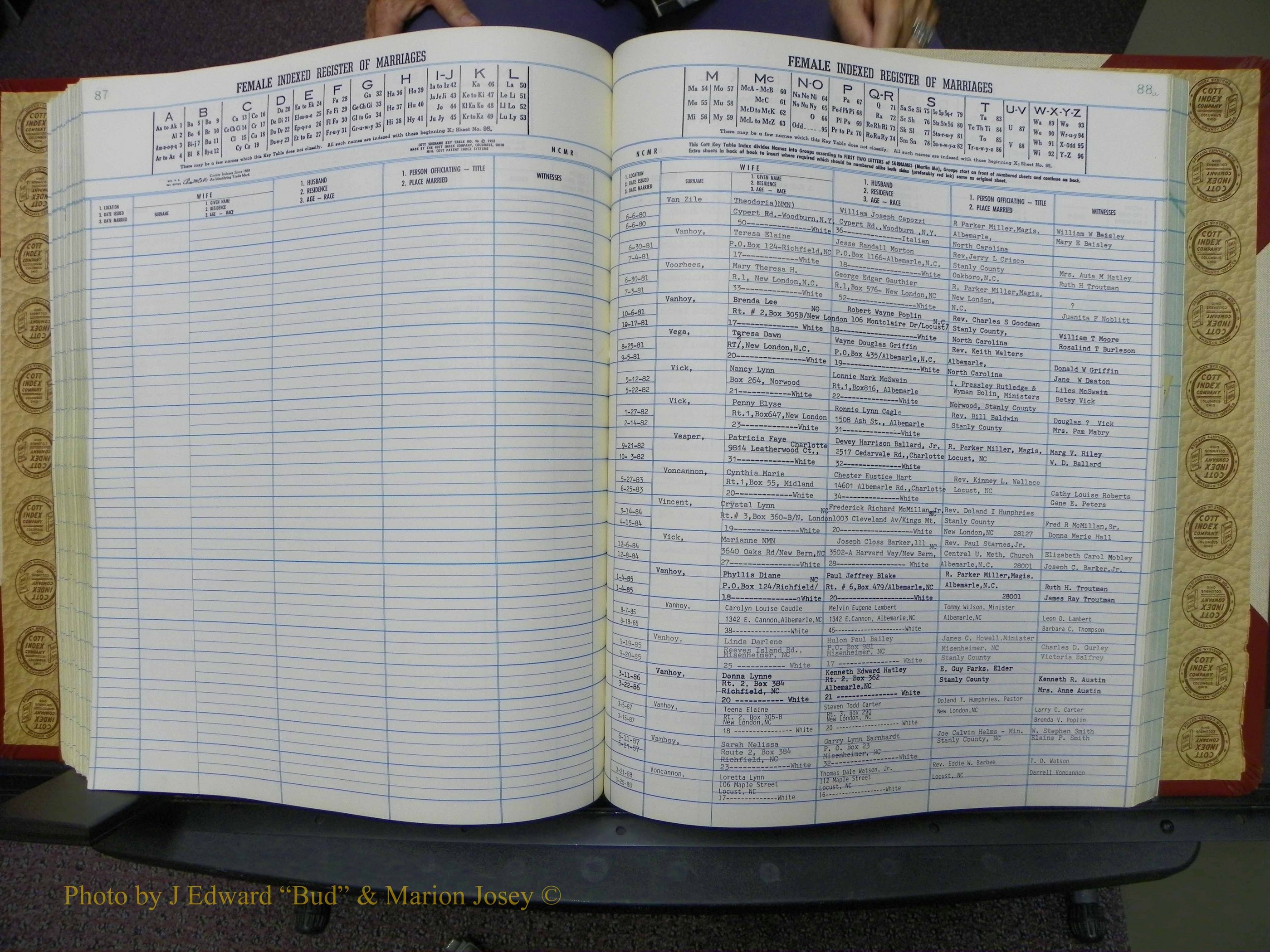 Stanley Co, NC Marriages, Female Index, A-Z, 1979-1994 (186).JPG