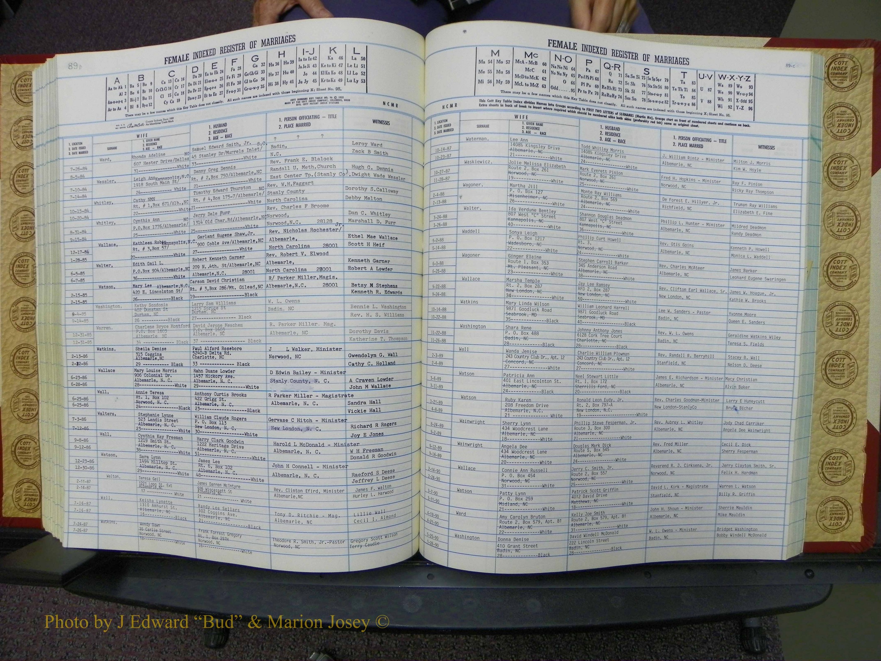 Stanley Co, NC Marriages, Female Index, A-Z, 1979-1994 (188).JPG