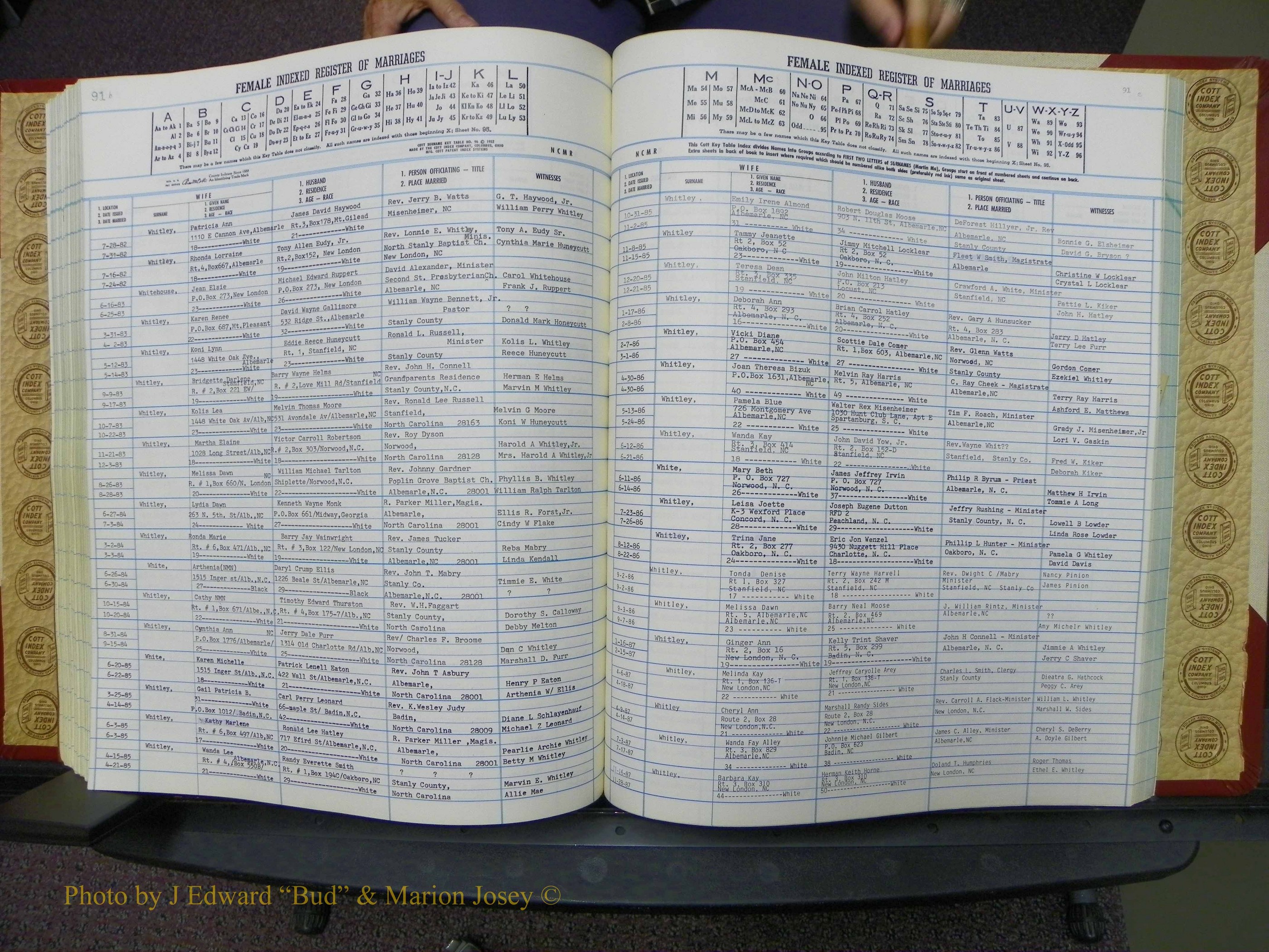 Stanley Co, NC Marriages, Female Index, A-Z, 1979-1994 (191).JPG