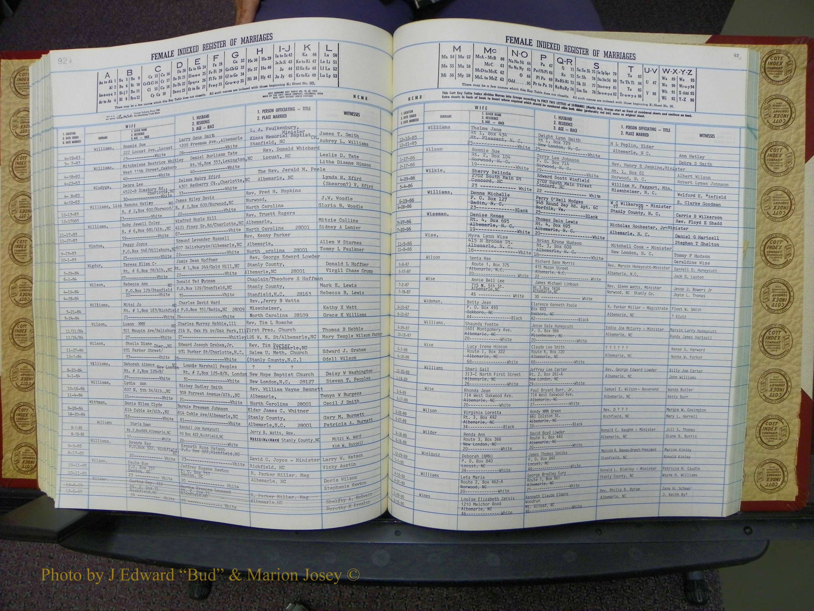 Stanley Co, NC Marriages, Female Index, A-Z, 1979-1994 (194).JPG