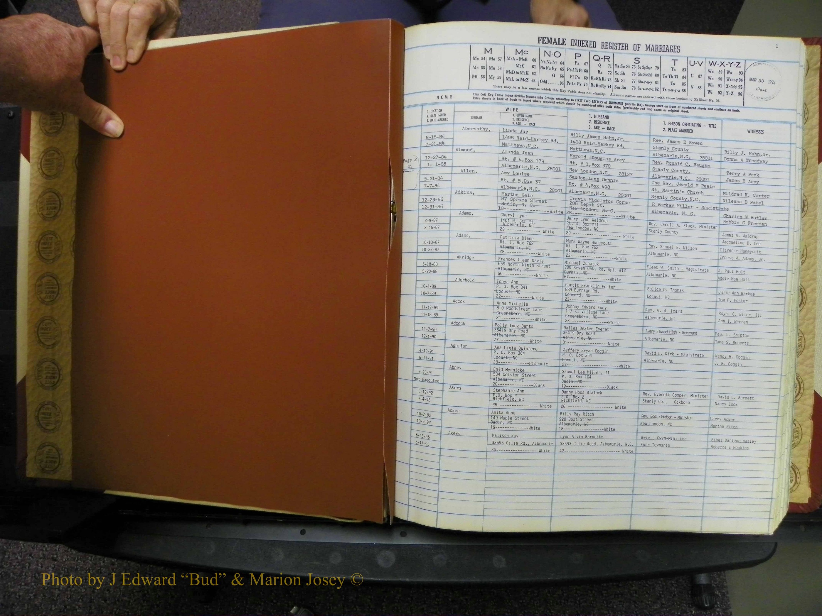 Stanley Co, NC Marriages, Female Index, A-Z, 1979-1994 (2).JPG