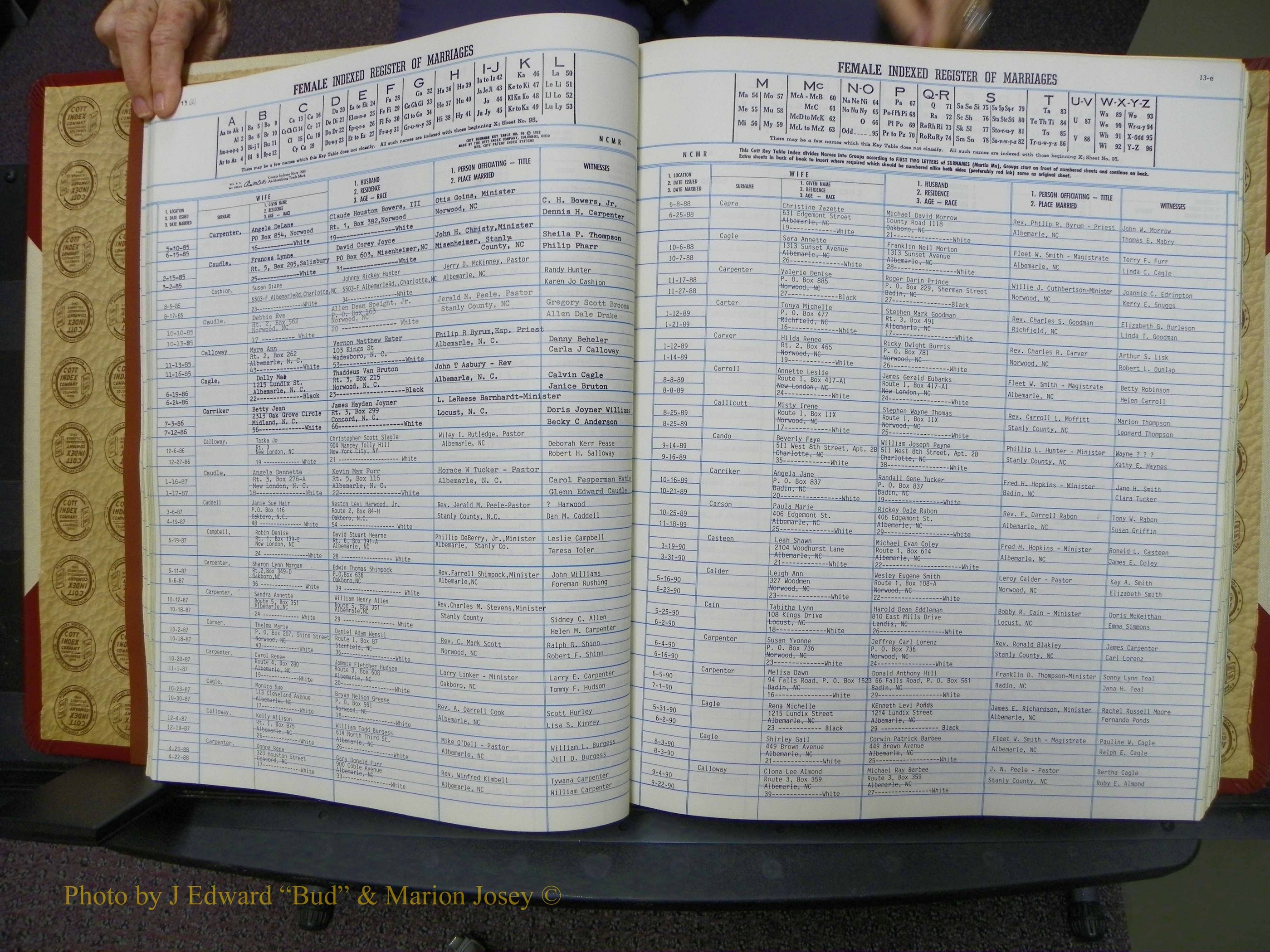 Stanley Co, NC Marriages, Female Index, A-Z, 1979-1994 (33).JPG