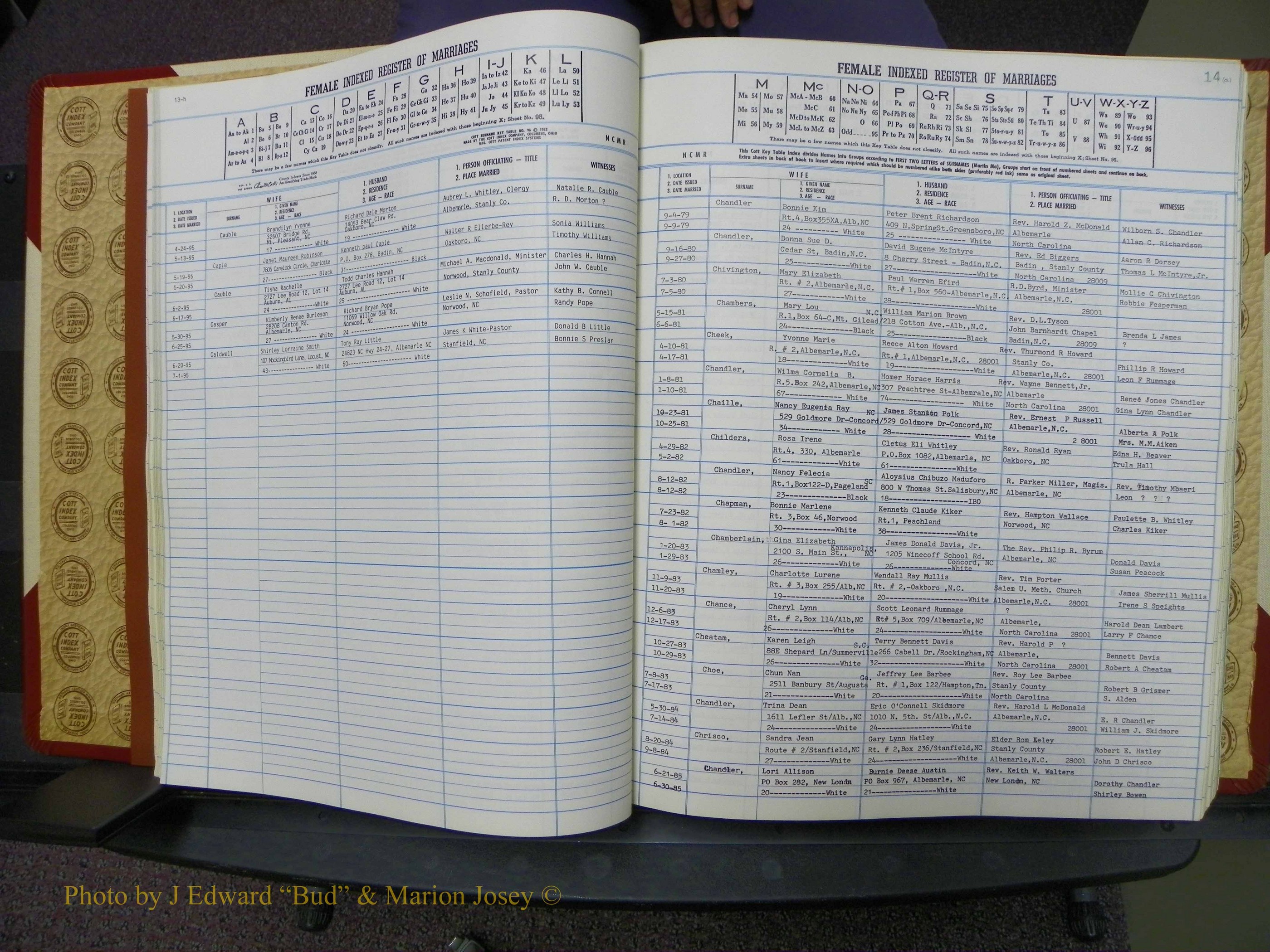 Stanley Co, NC Marriages, Female Index, A-Z, 1979-1994 (34).JPG