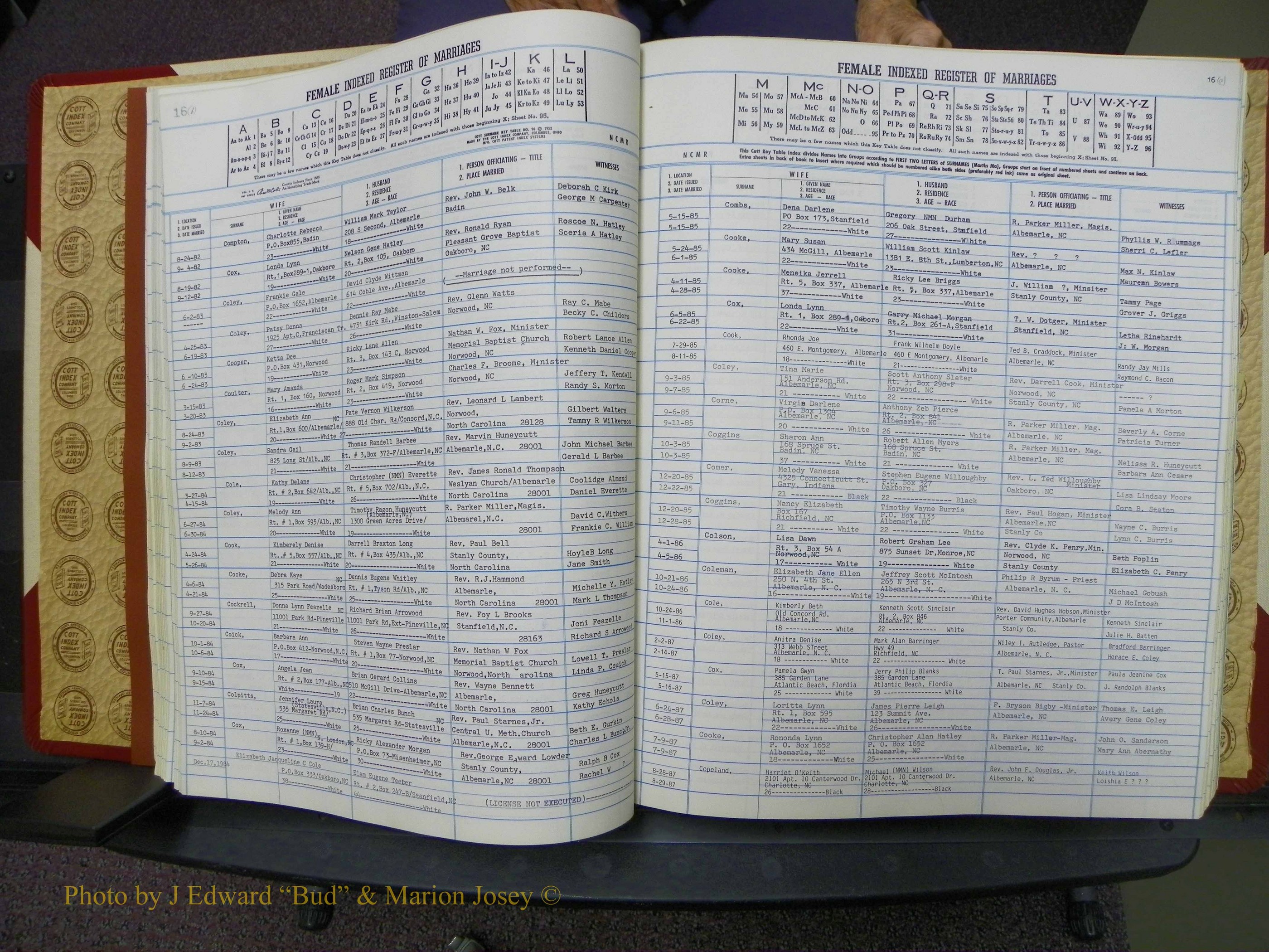Stanley Co, NC Marriages, Female Index, A-Z, 1979-1994 (39).JPG