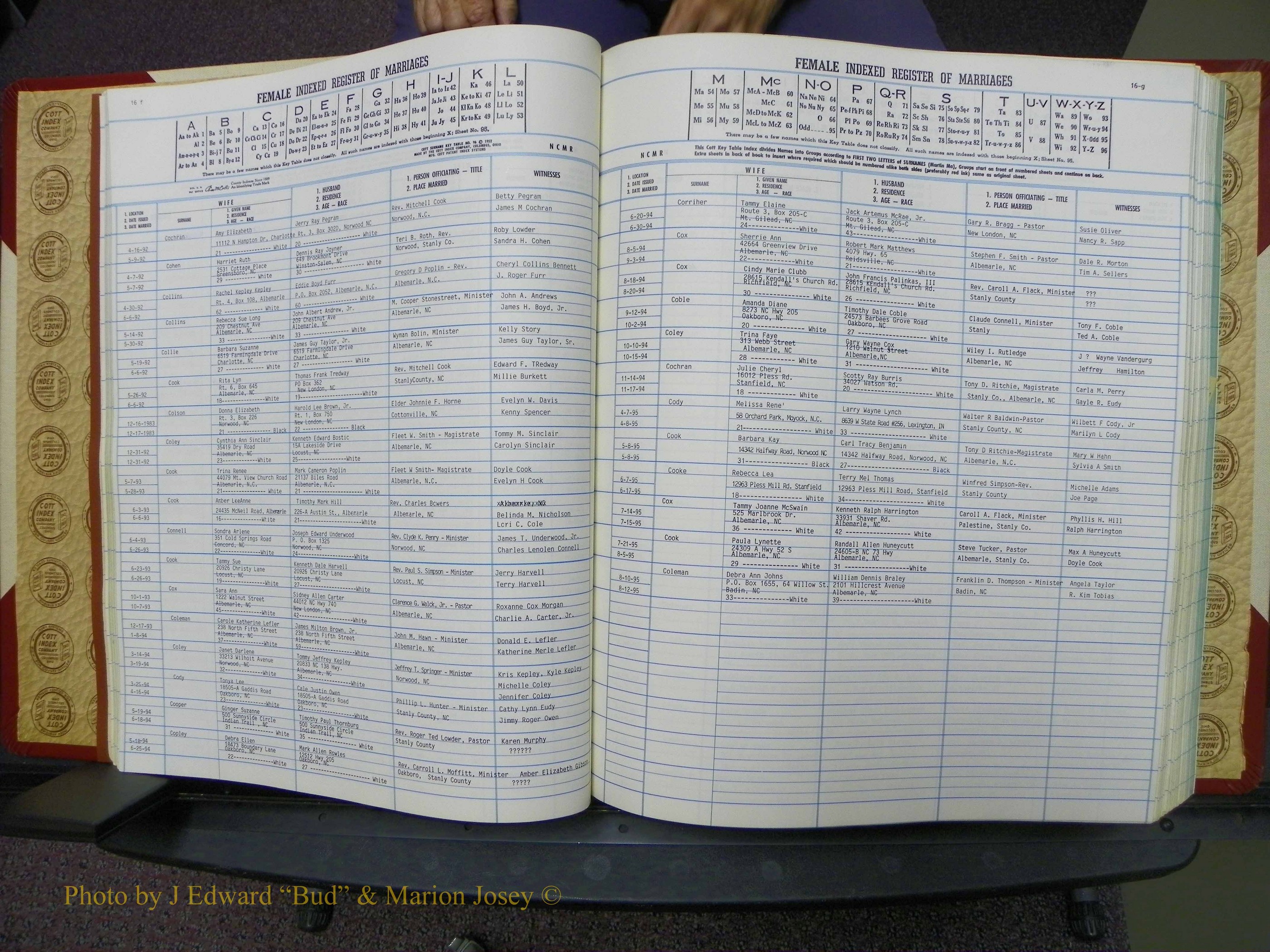 Stanley Co, NC Marriages, Female Index, A-Z, 1979-1994 (41).JPG