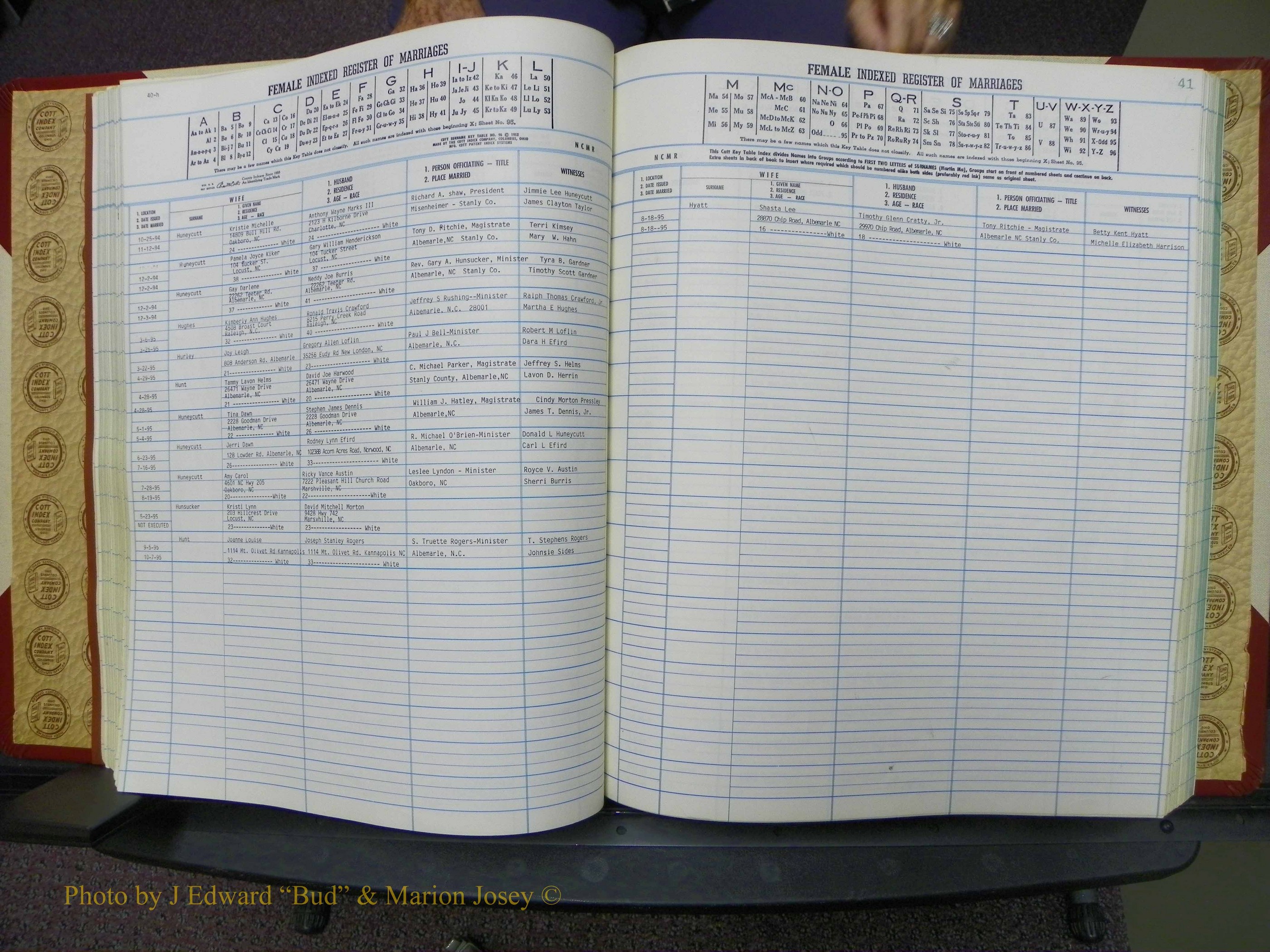 Stanley Co, NC Marriages, Female Index, A-Z, 1979-1994 (96).JPG