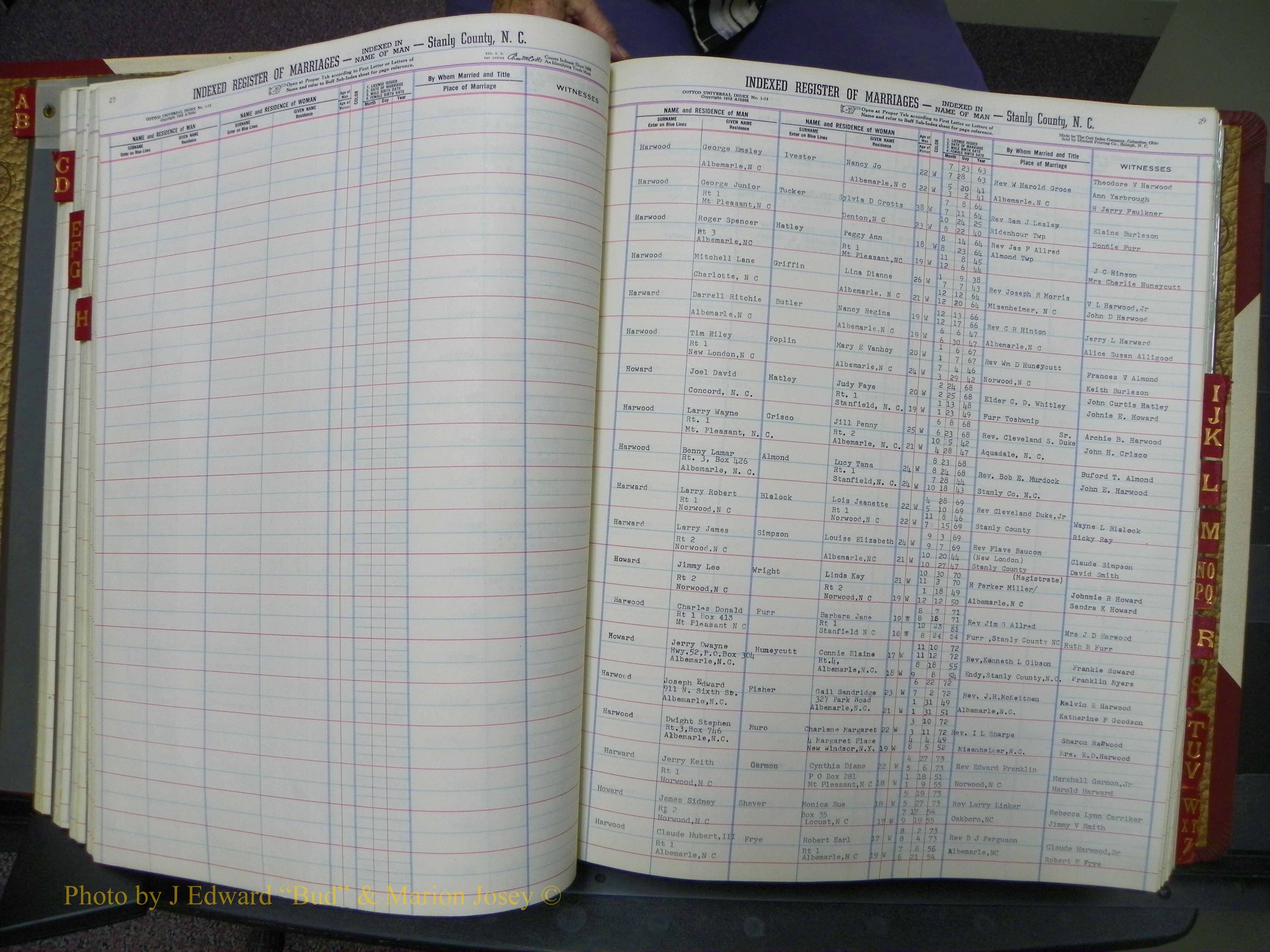 Stanley Co, NC Marriages, Male Index, A-Z, 1963-1974 (98).JPG