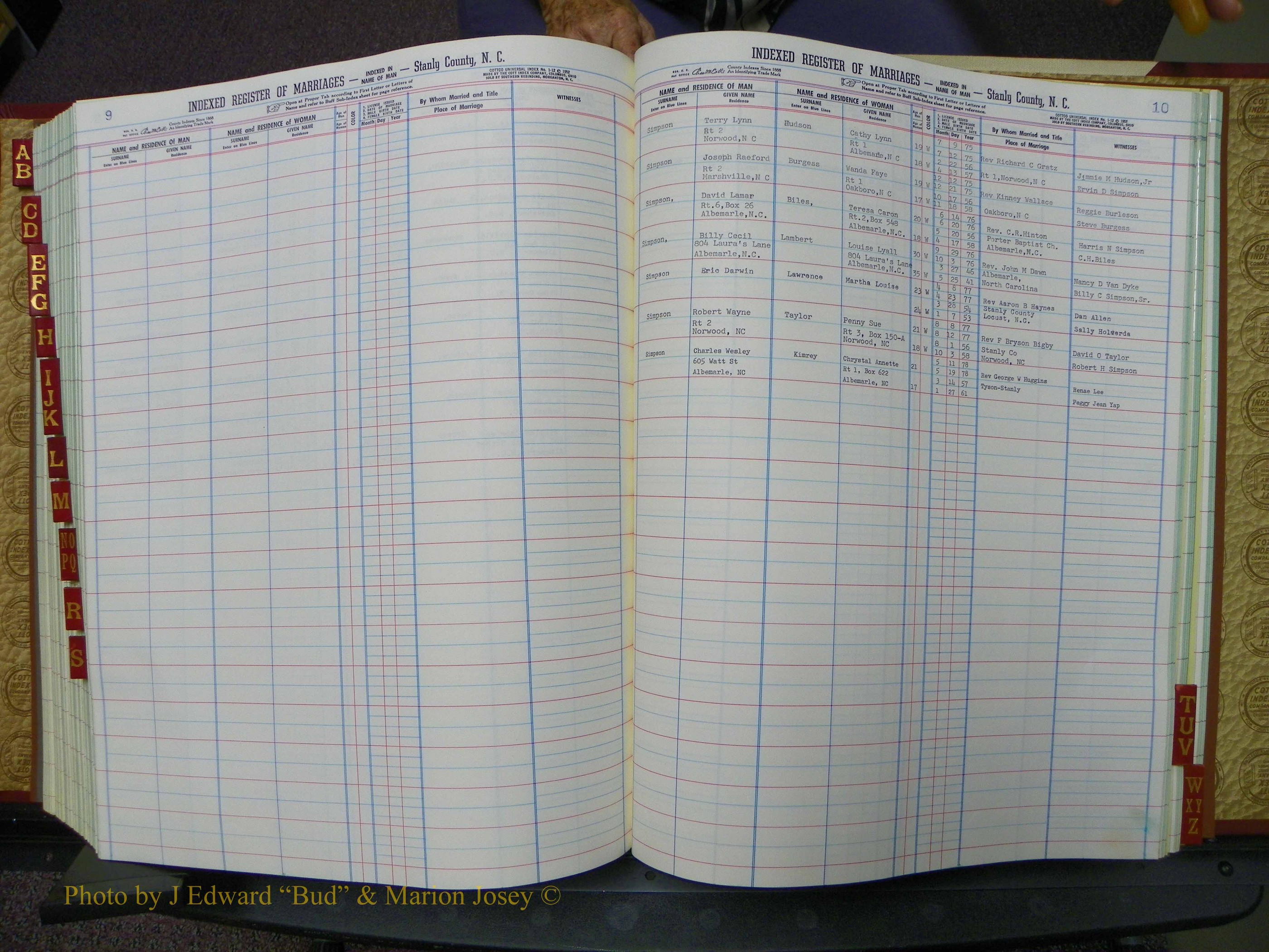 Stanley Co, NC Marriages, Male Index, A-Z, 1975-1978 (190).JPG