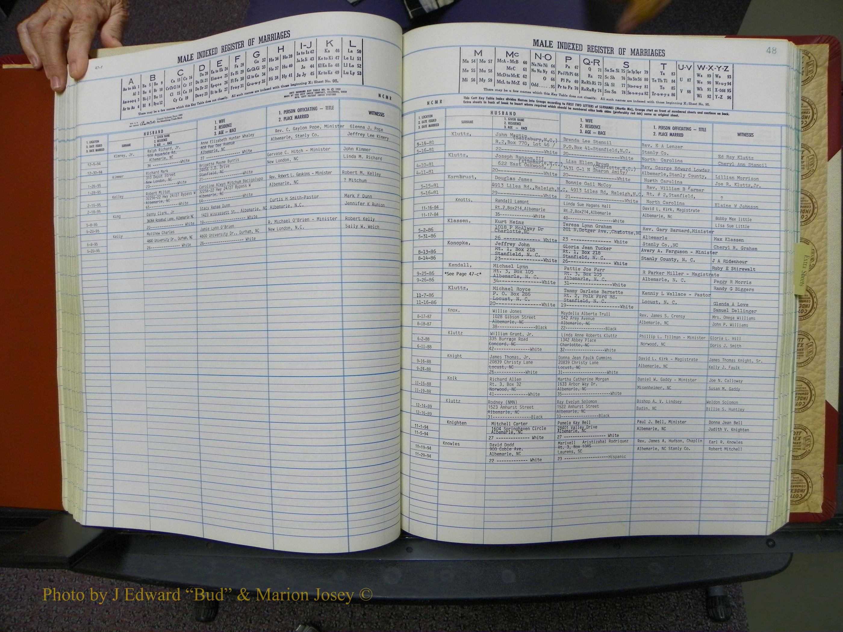 Stanley Co, NC Marriages, Male Index, A-Z, 1979-1994 (103).JPG