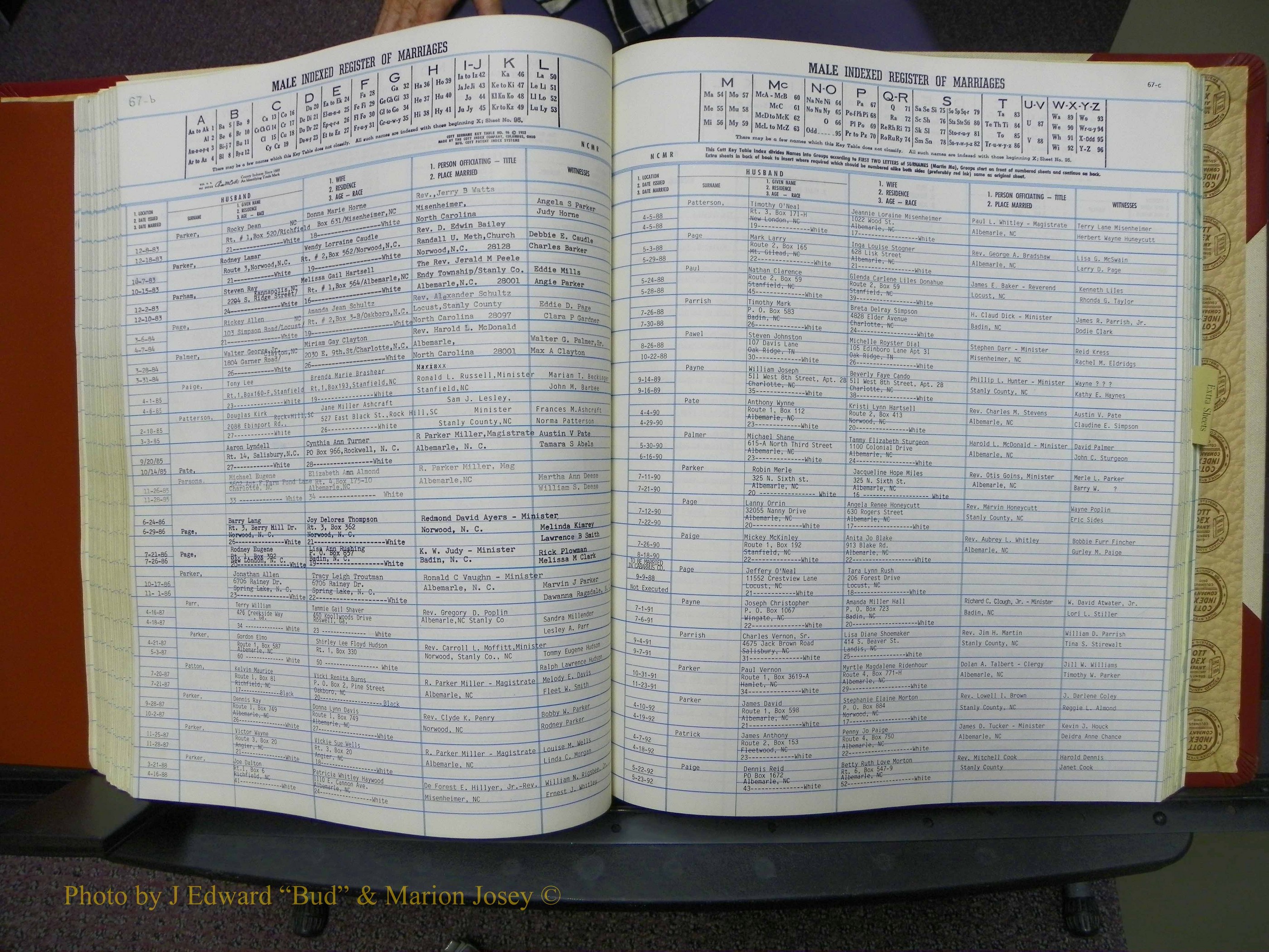Stanley Co, NC Marriages, Male Index, A-Z, 1979-1994 (143).JPG