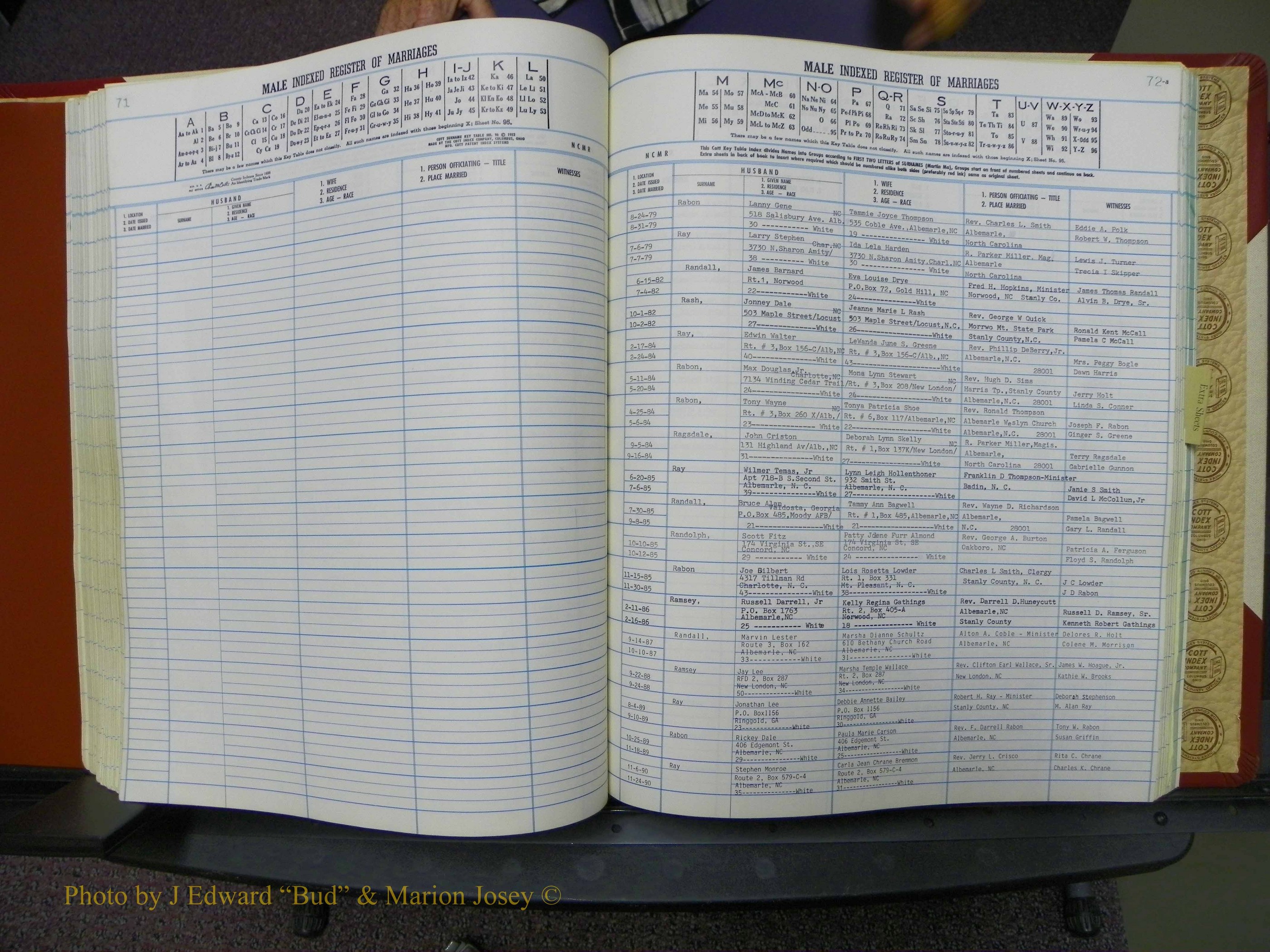 Stanley Co, NC Marriages, Male Index, A-Z, 1979-1994 (153).JPG