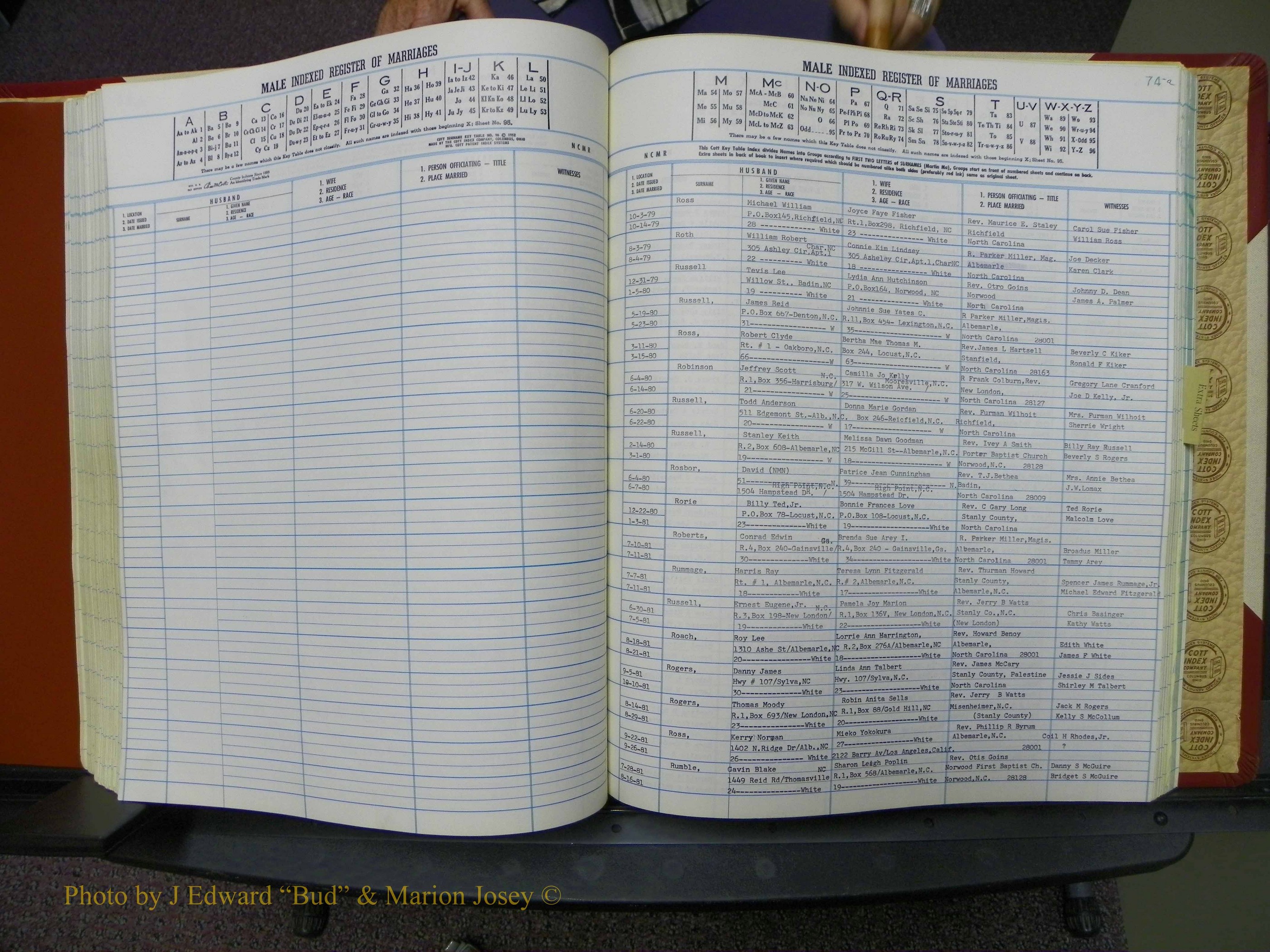 Stanley Co, NC Marriages, Male Index, A-Z, 1979-1994 (156).JPG