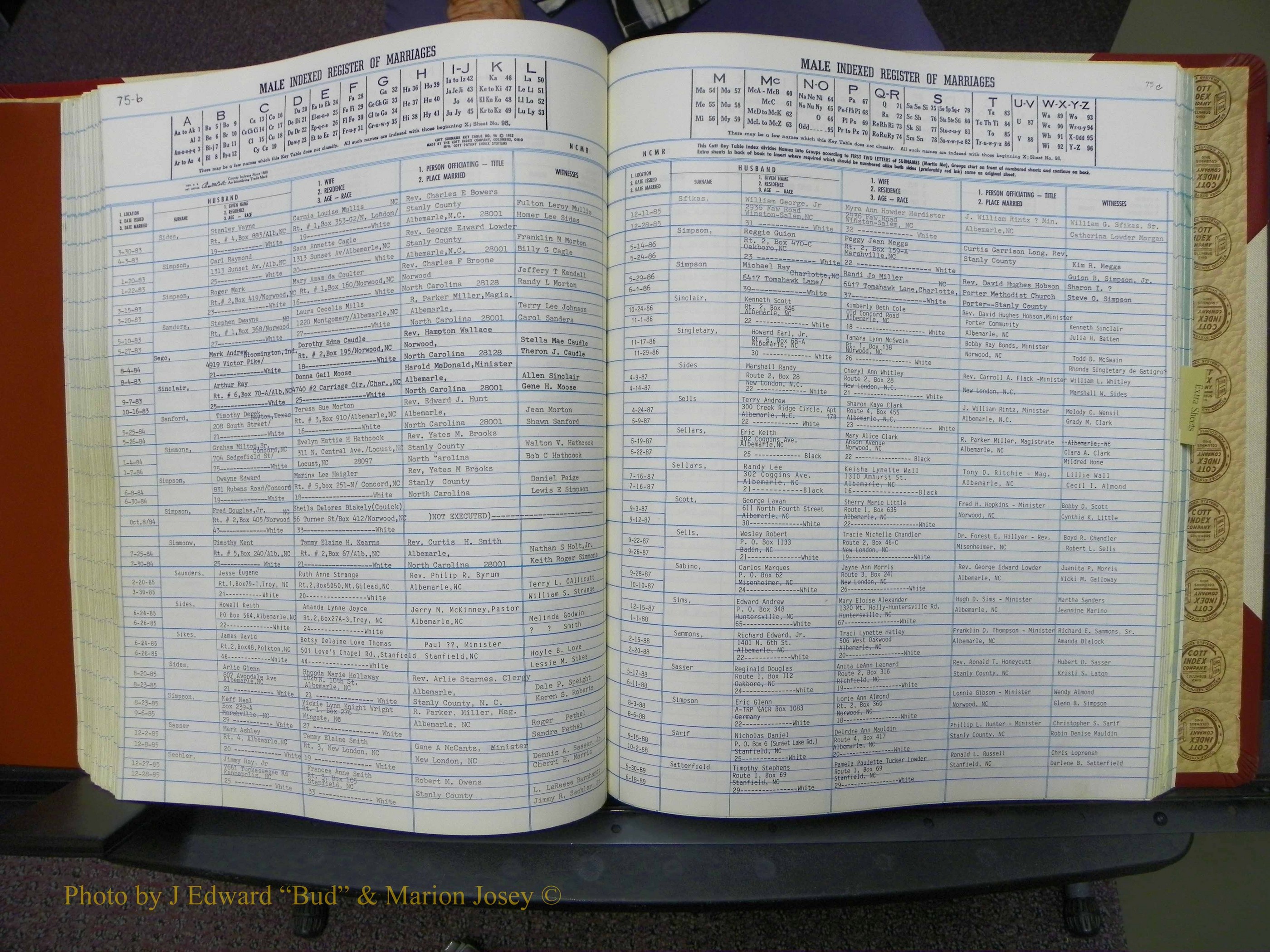 Stanley Co, NC Marriages, Male Index, A-Z, 1979-1994 (160).JPG
