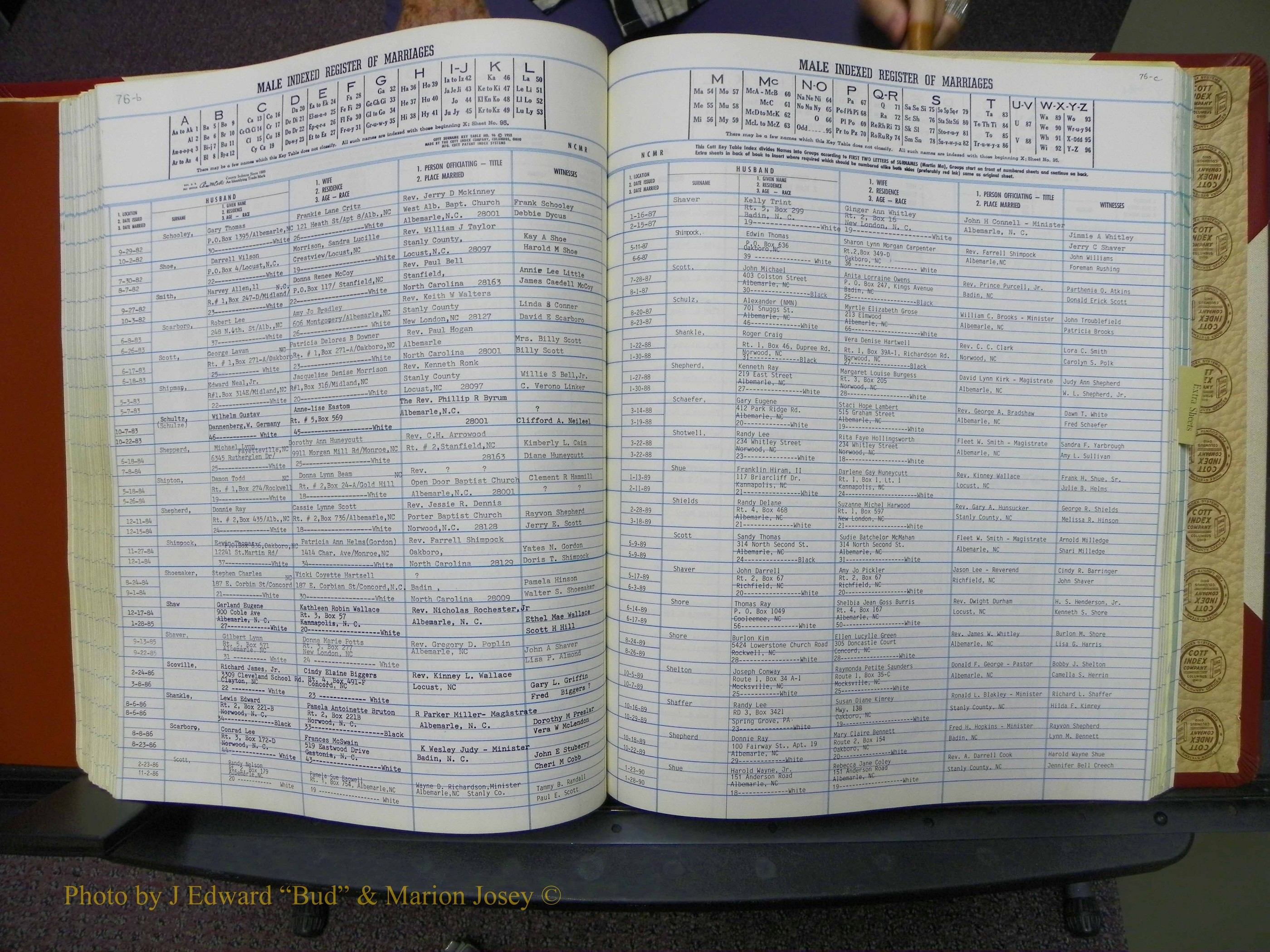 Stanley Co, NC Marriages, Male Index, A-Z, 1979-1994 (164).JPG