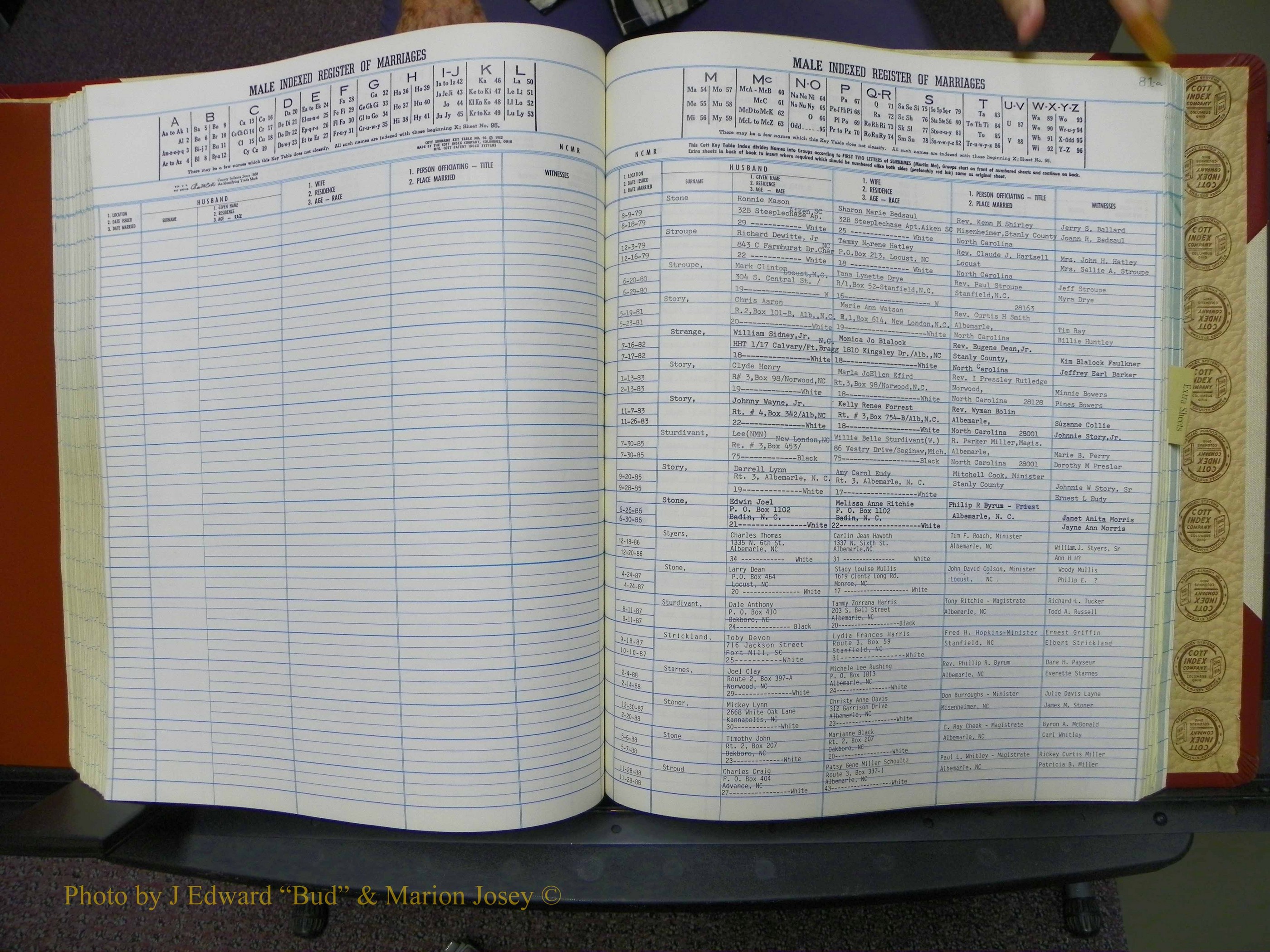 Stanley Co, NC Marriages, Male Index, A-Z, 1979-1994 (174).JPG