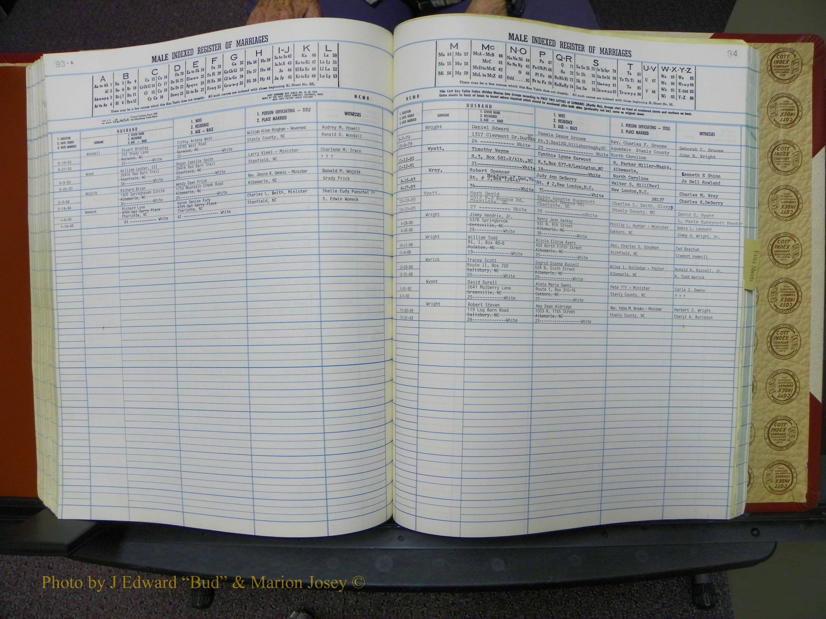 Stanley Co, NC Marriages, Male Index, A-Z, 1979-1994 (201).JPG